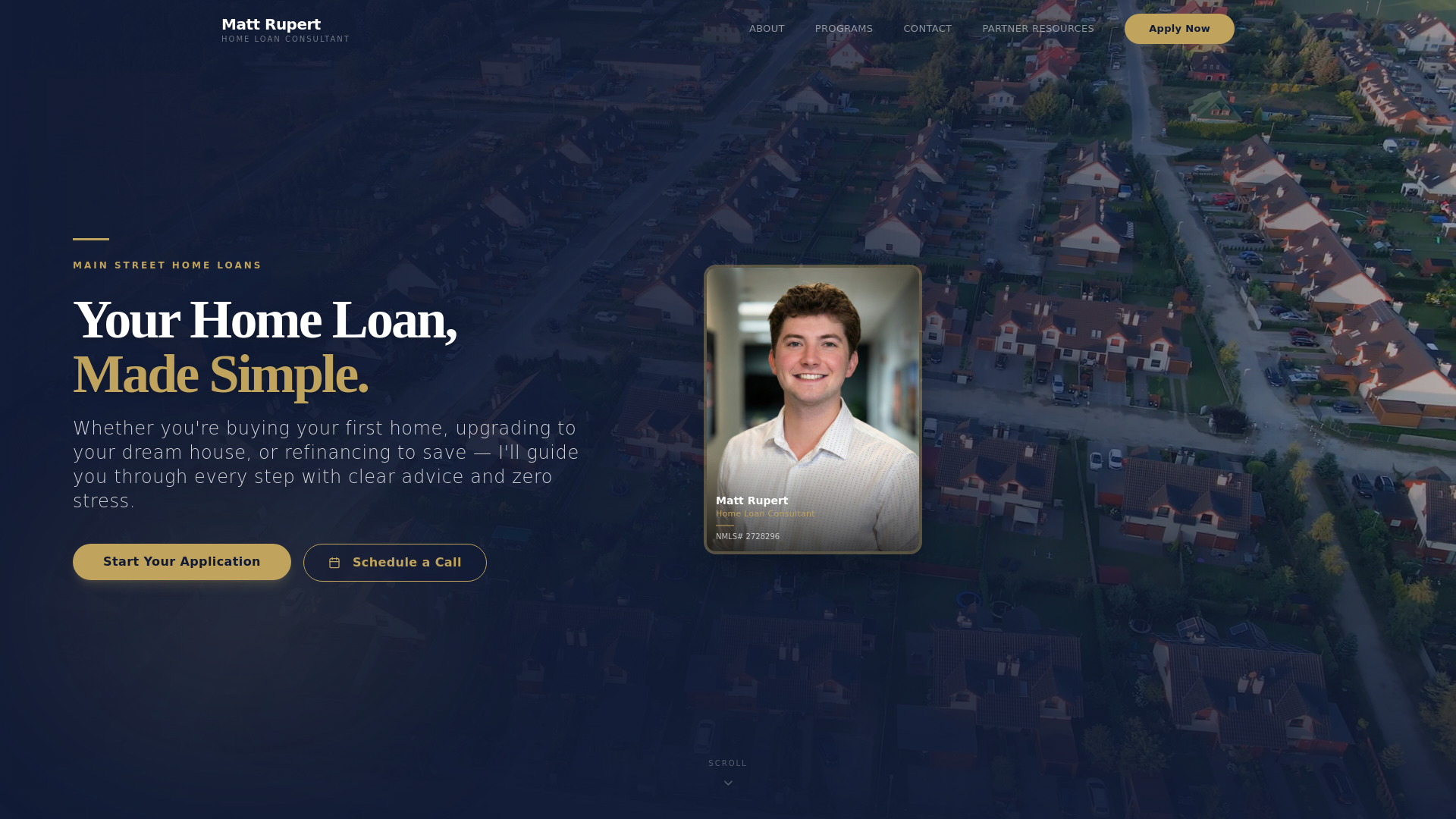 website screenshot of https://mrupert.com