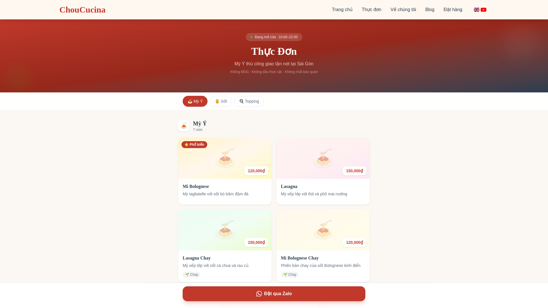 website screenshot of https://choucucinaweb.pages.dev/