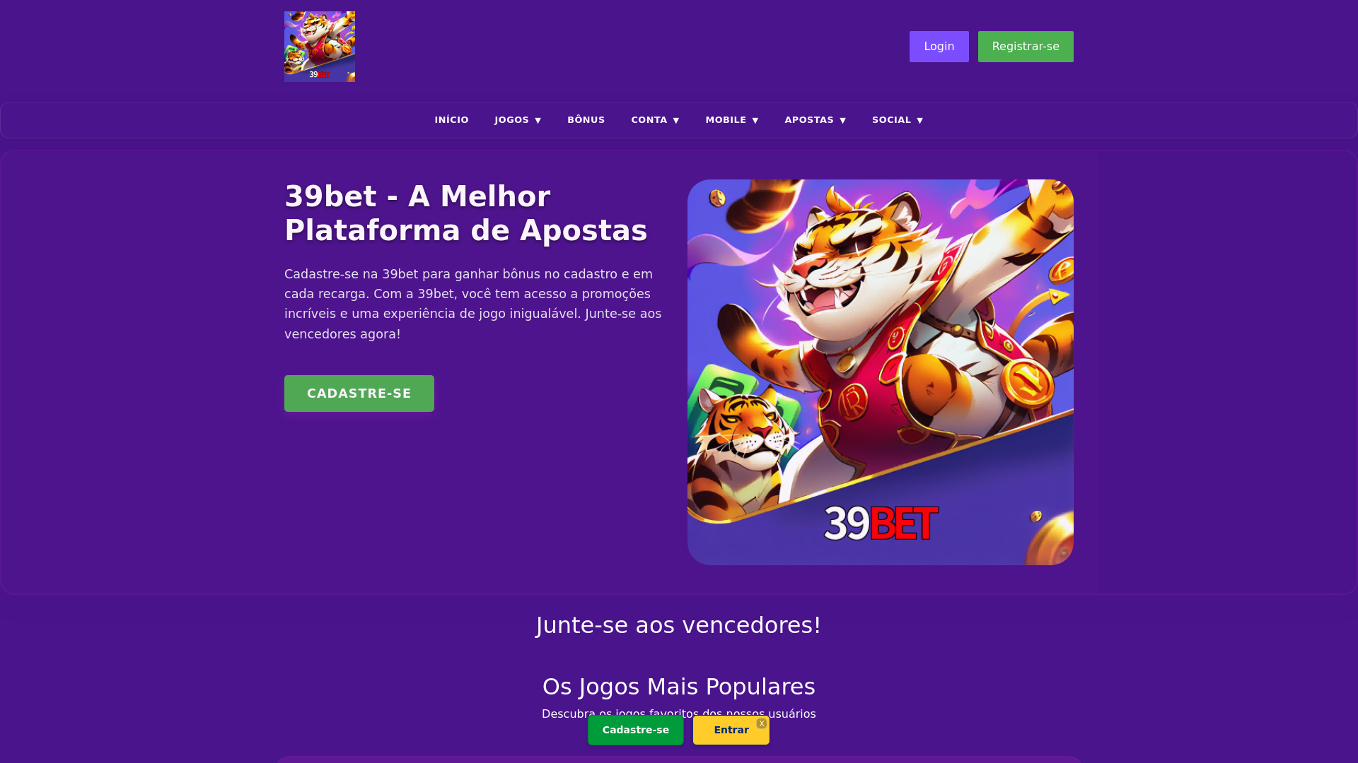 website screenshot of https://39betjh.com