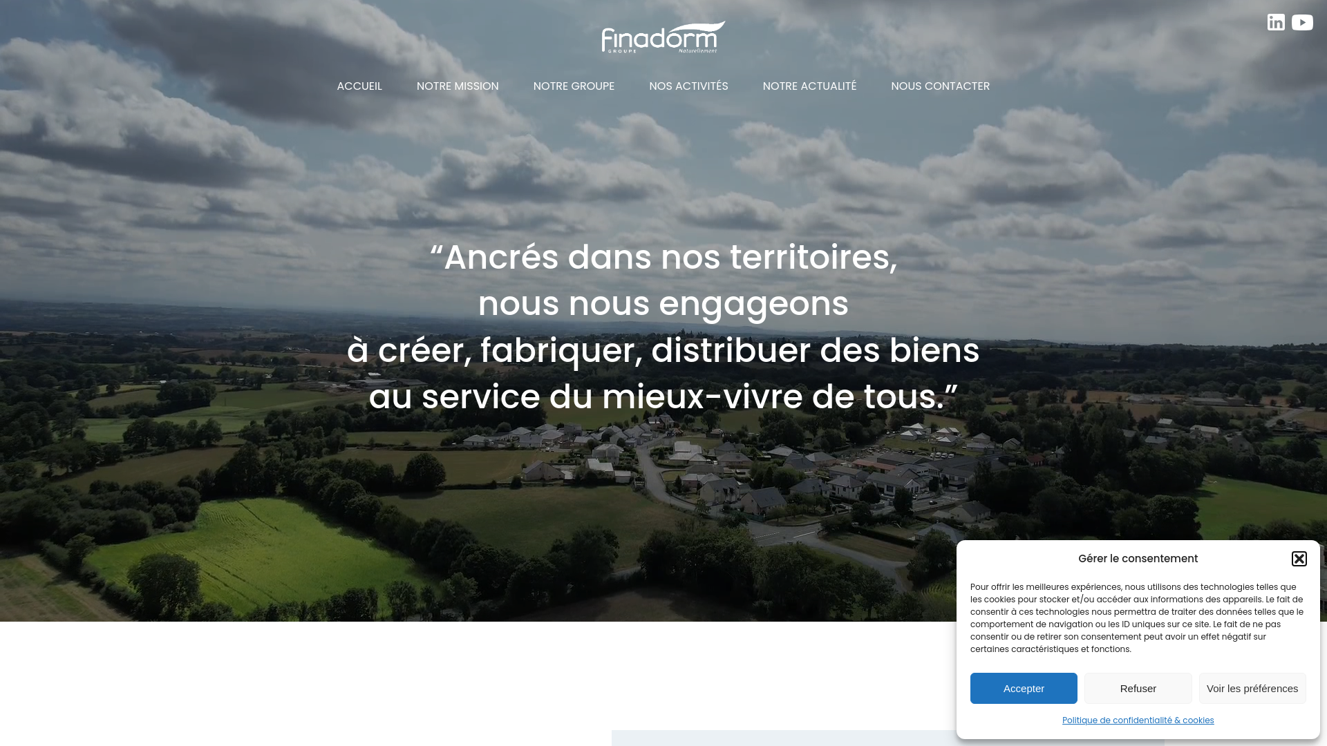 website screenshot of https://www.finadorm.com/