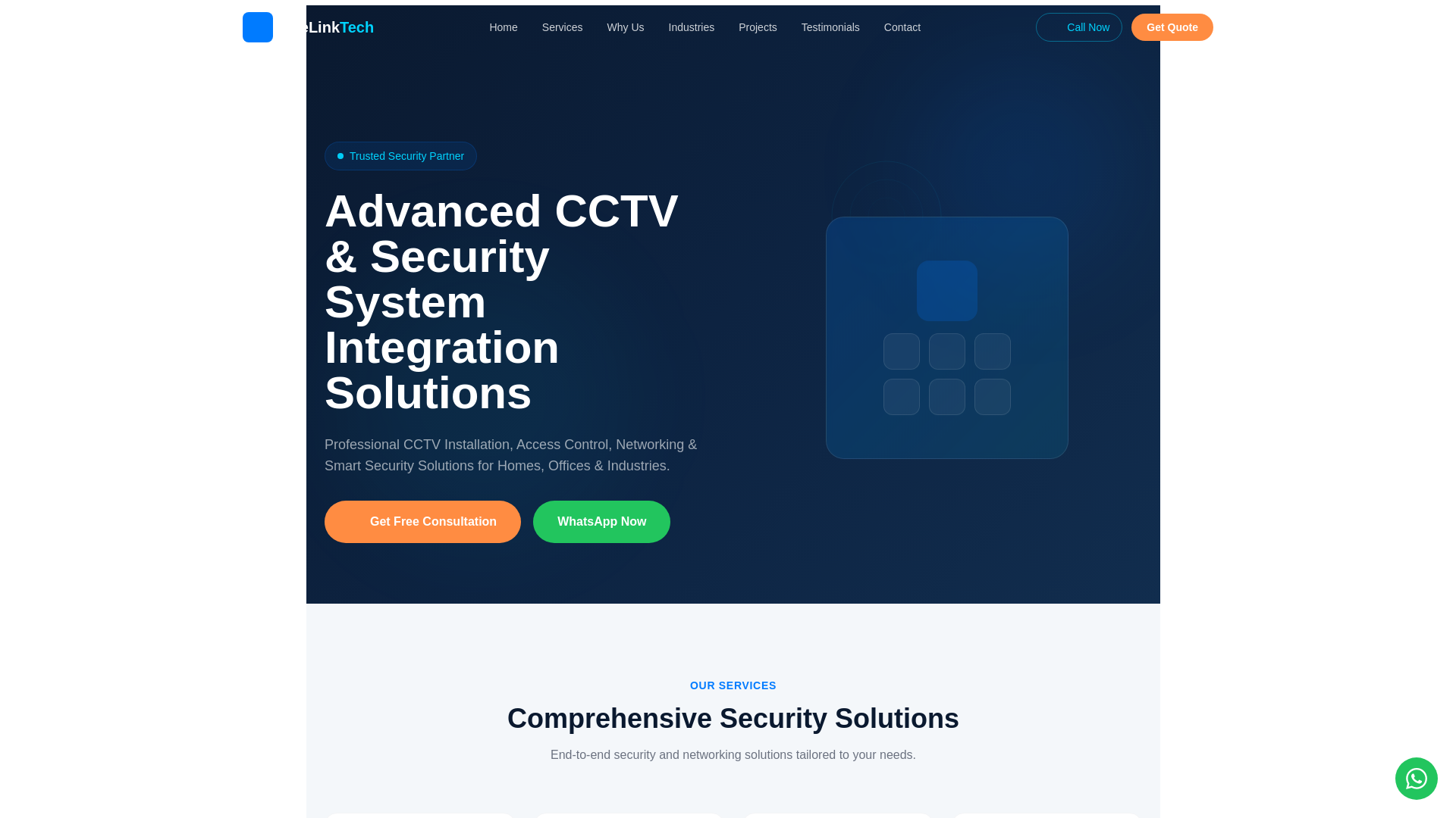 website screenshot of https://onelinktechno.com/