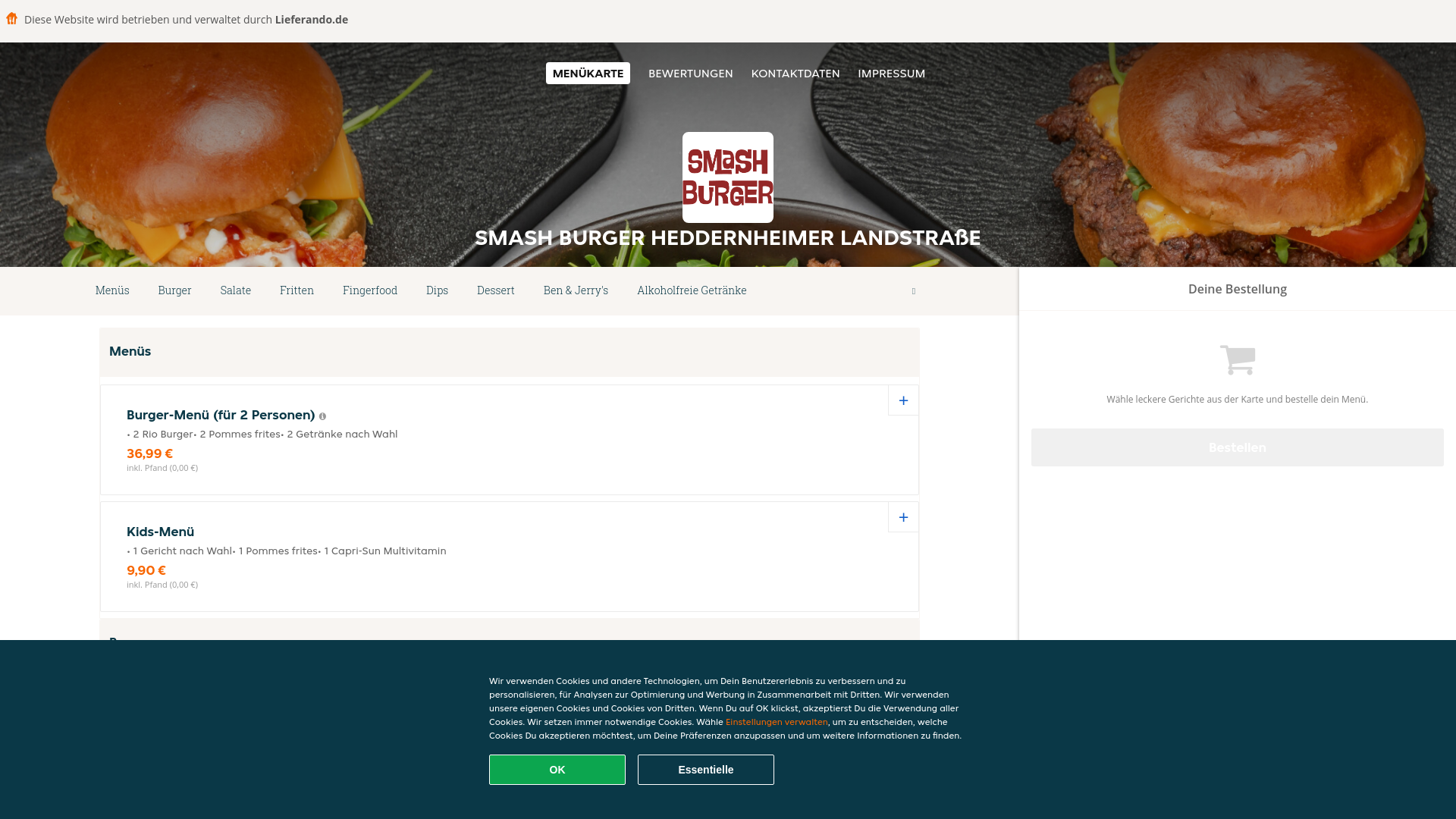 website screenshot of https://smashburger-frankfurtammain.de/