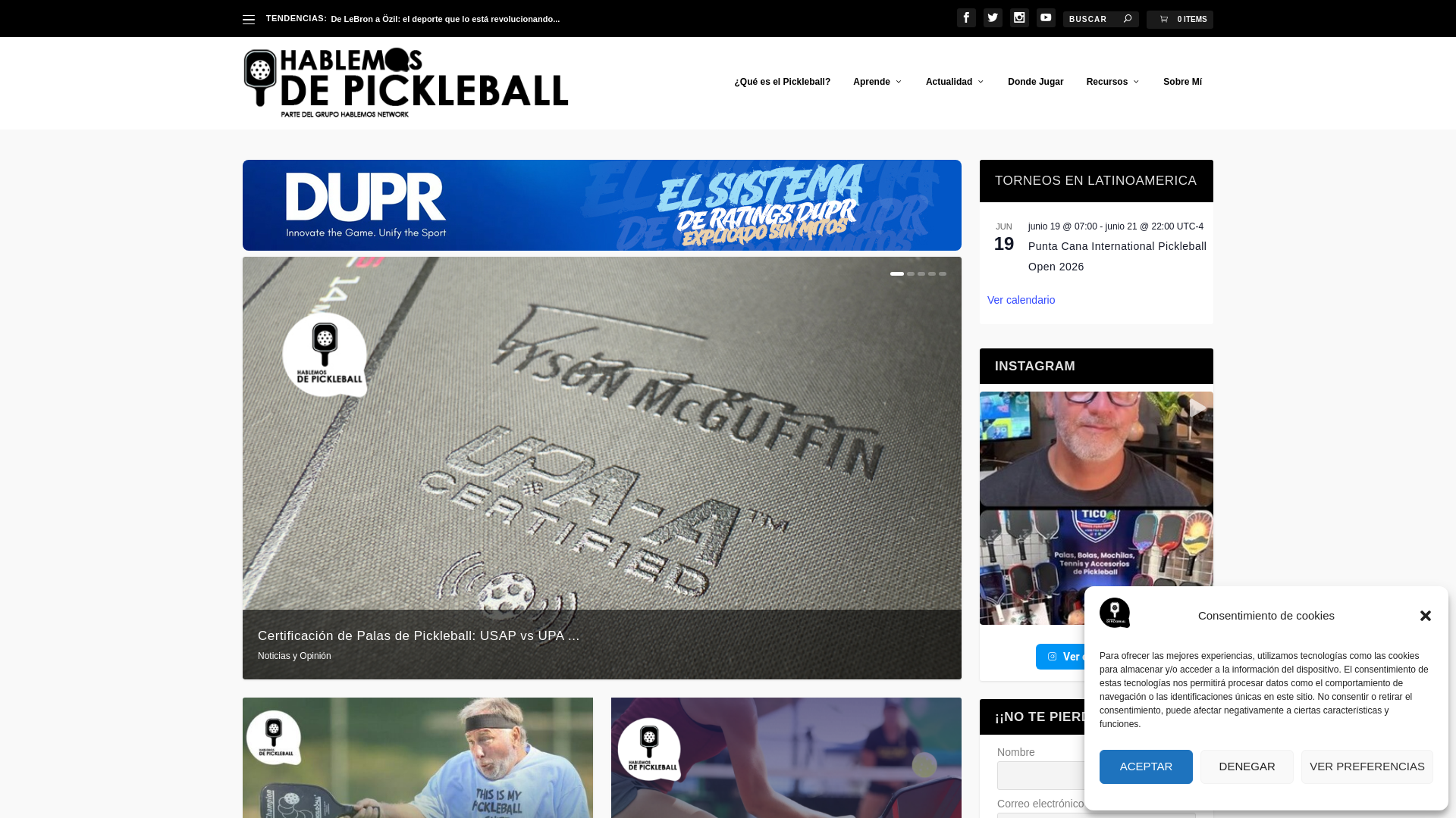 website screenshot of https://hablemosdepickleball.online/