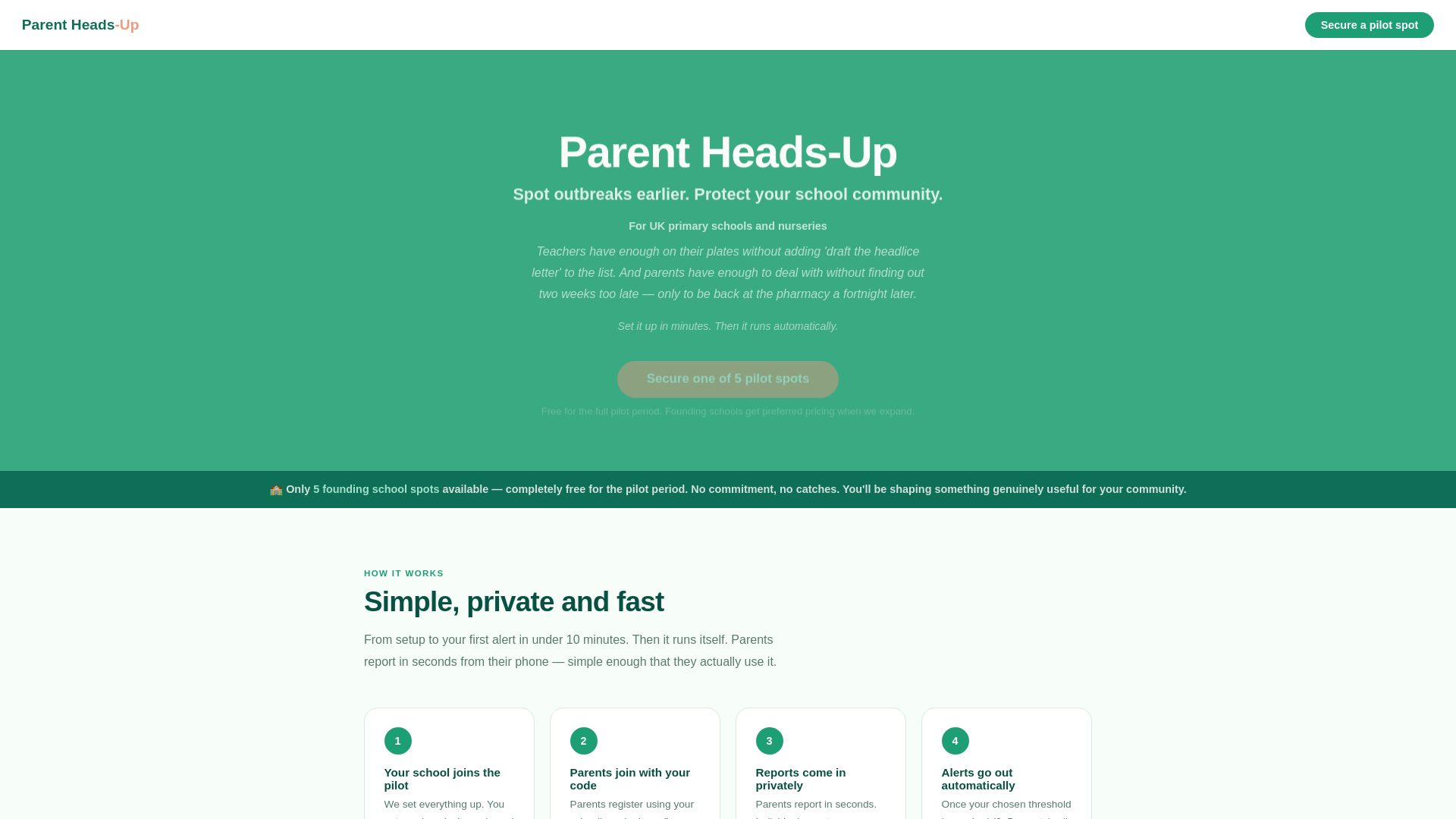 website screenshot of https://parentheadsup.co.uk