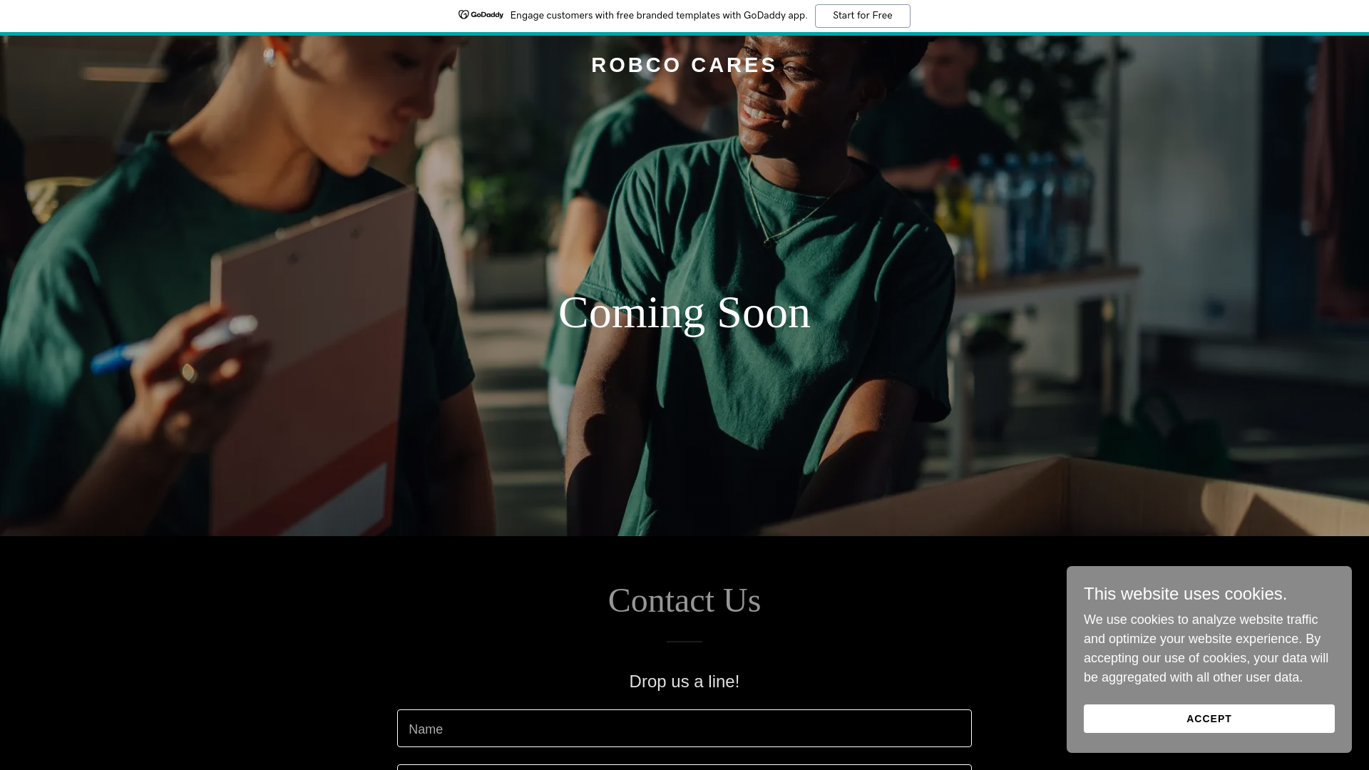 website screenshot of https://robcocares.com/