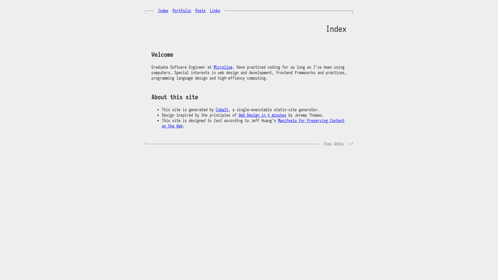website screenshot of https://theoaddis.pages.dev/