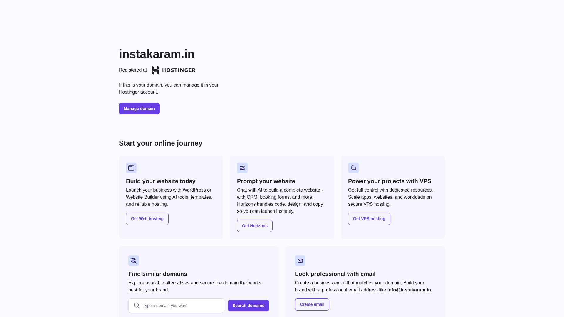website screenshot of https://instakaram.in/