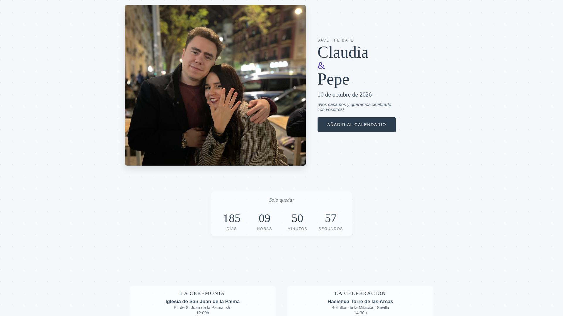 website screenshot of https://claudiaypepe.org/