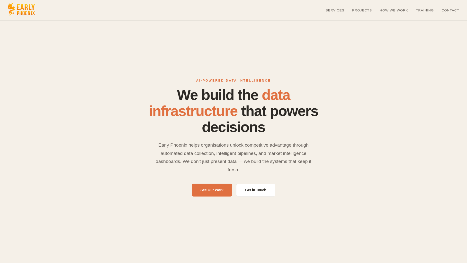 website screenshot of https://earlyphoenix.uk/