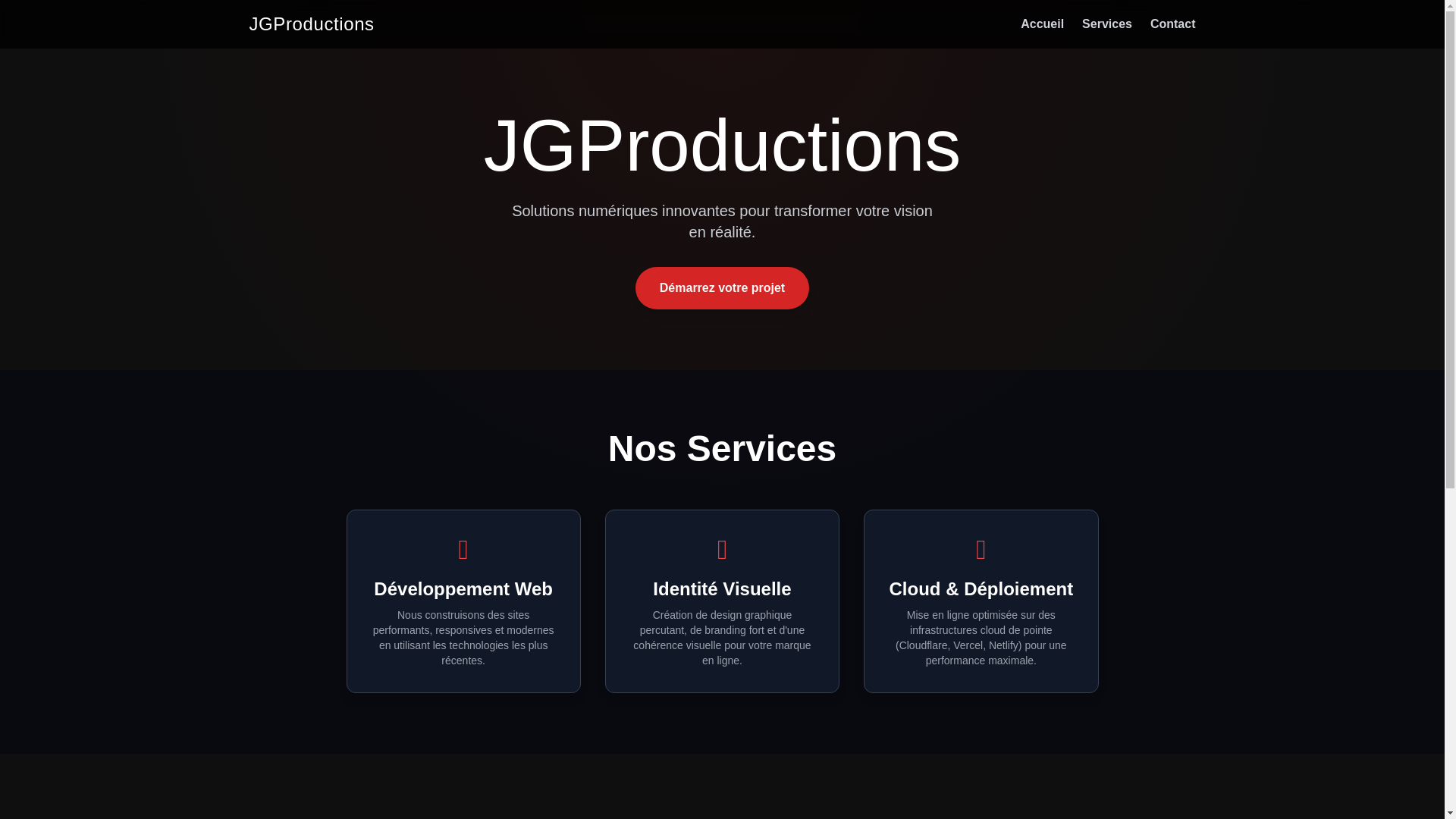 website screenshot of https://jgproductions-creation-innovation.pages.dev/