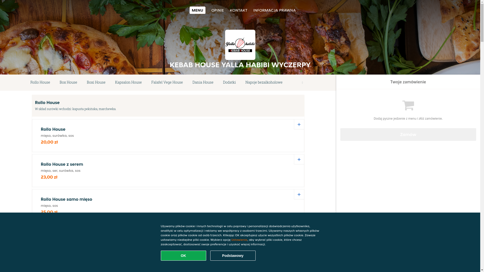 website screenshot of https://kebab-house-yalla-habibi-wyczerpy-czestochowa.pl/
