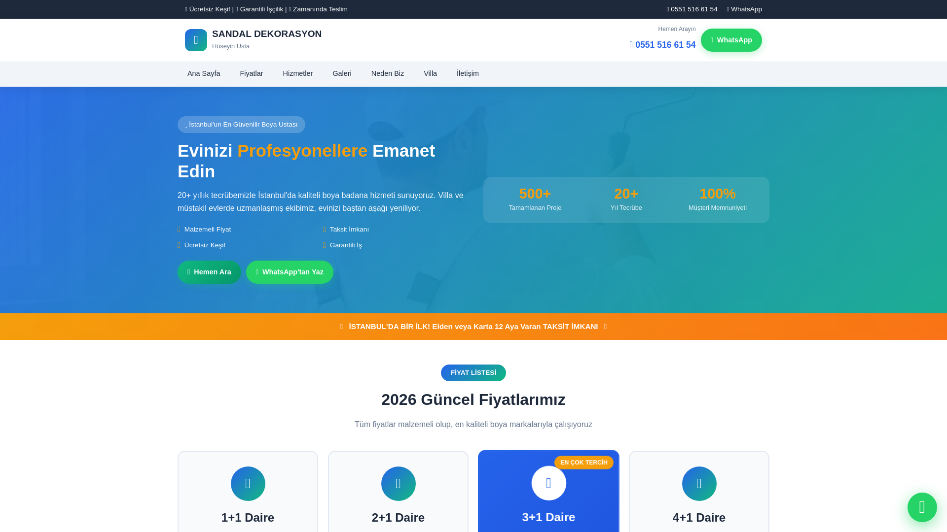 website screenshot of https://sandaldekorasyon.pages.dev/