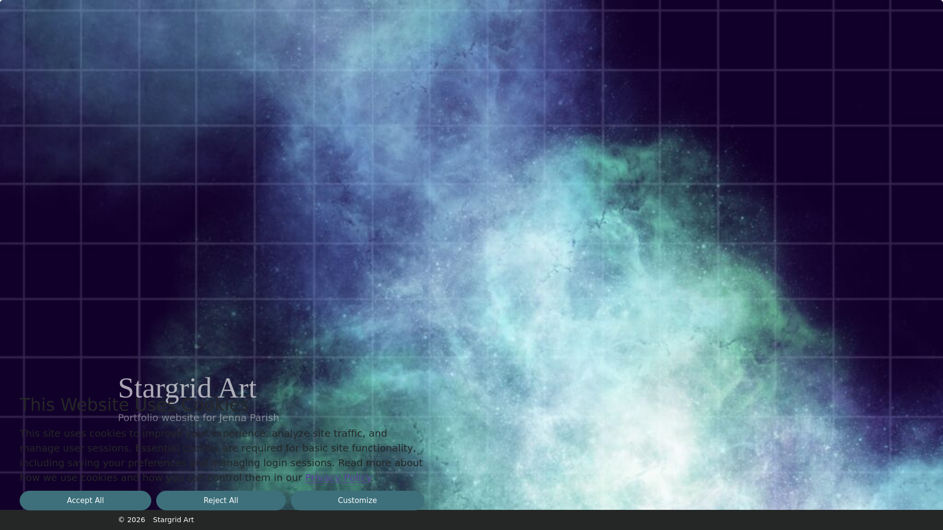 website screenshot of https://stargrid.art