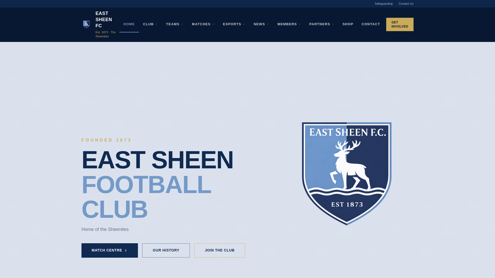 website screenshot of https://eastsheenfc.com/