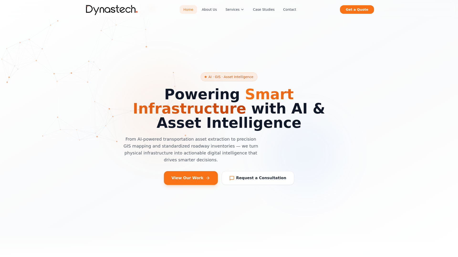 website screenshot of https://dynastech.ai