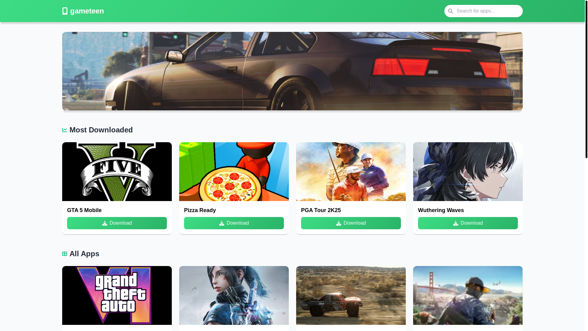website screenshot of https://gameteen.site/