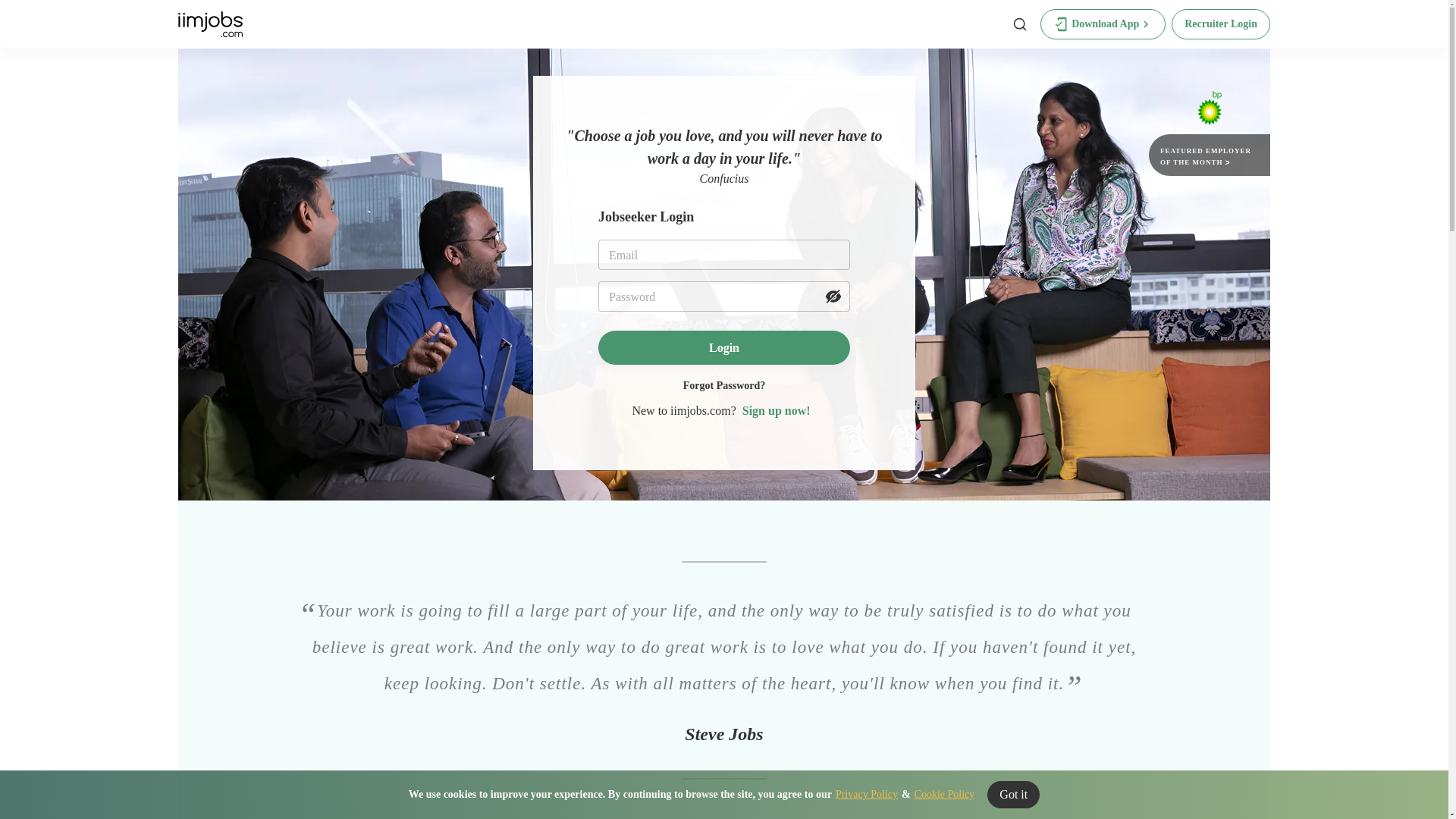website screenshot of https://www.iimjobs.com/
