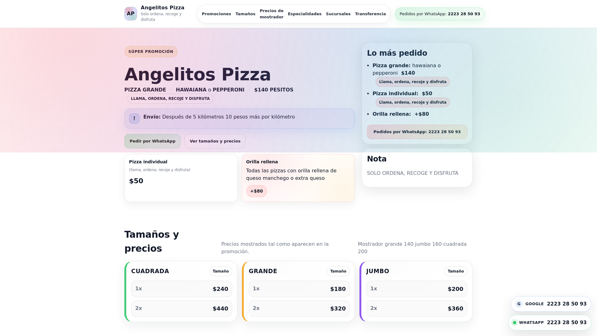 website screenshot of https://angelitospizza.pages.dev/