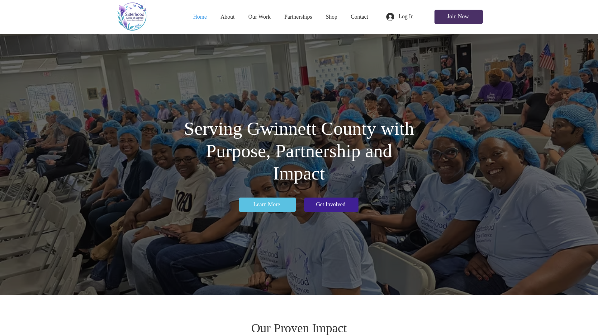 website screenshot of https://sisterhoodcircleofservice.com/