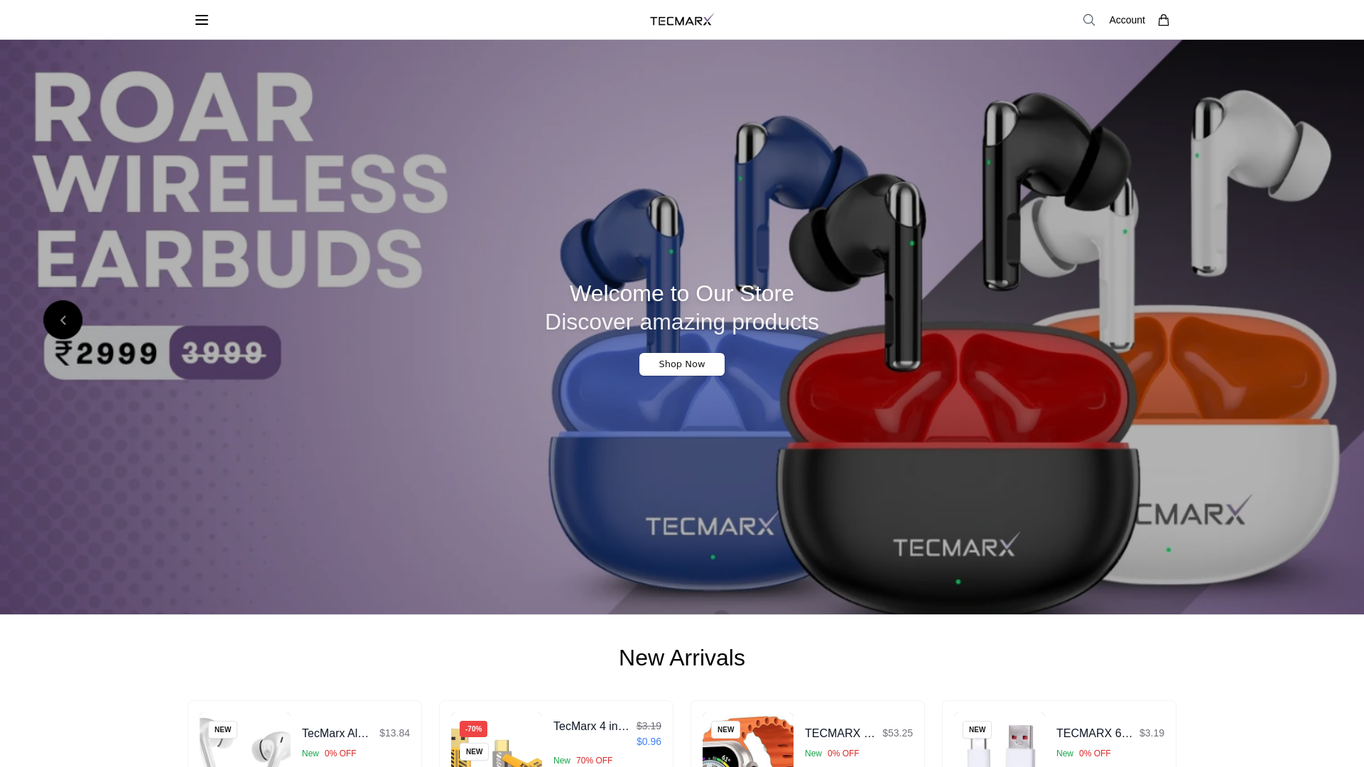 website screenshot of https://tecmarxemporiumstore.shop/