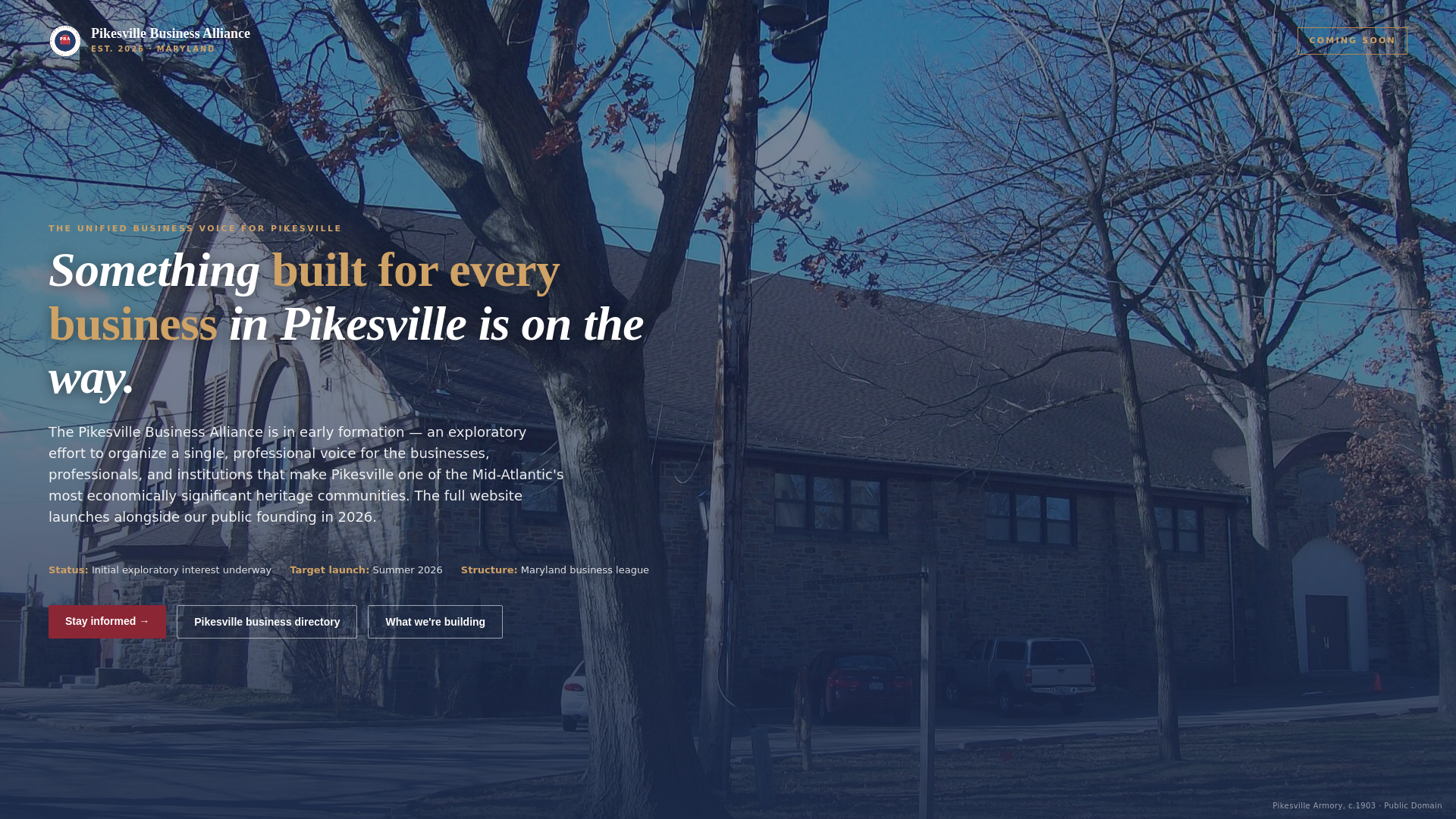 website screenshot of https://pikesvillebusiness.org/