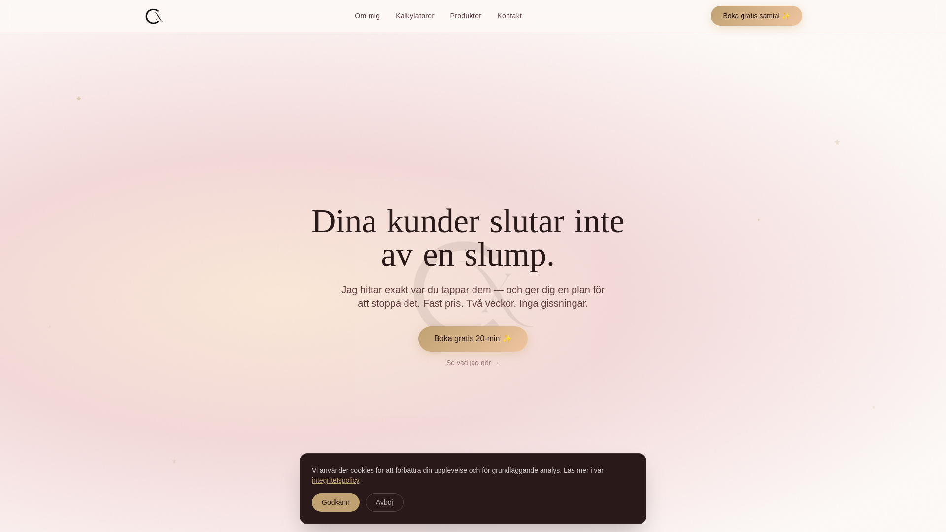 website screenshot of https://cxbybella.se/