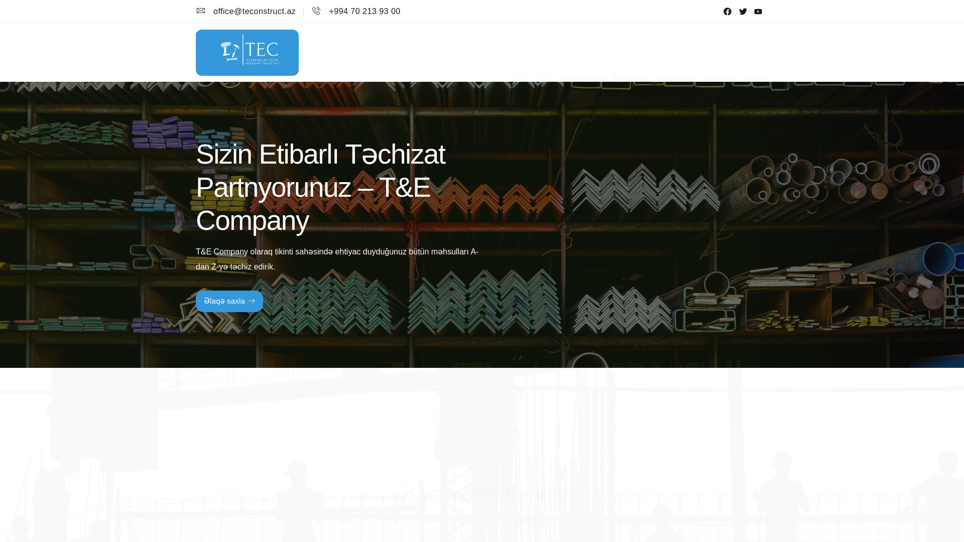 website screenshot of https://teconstruct.az