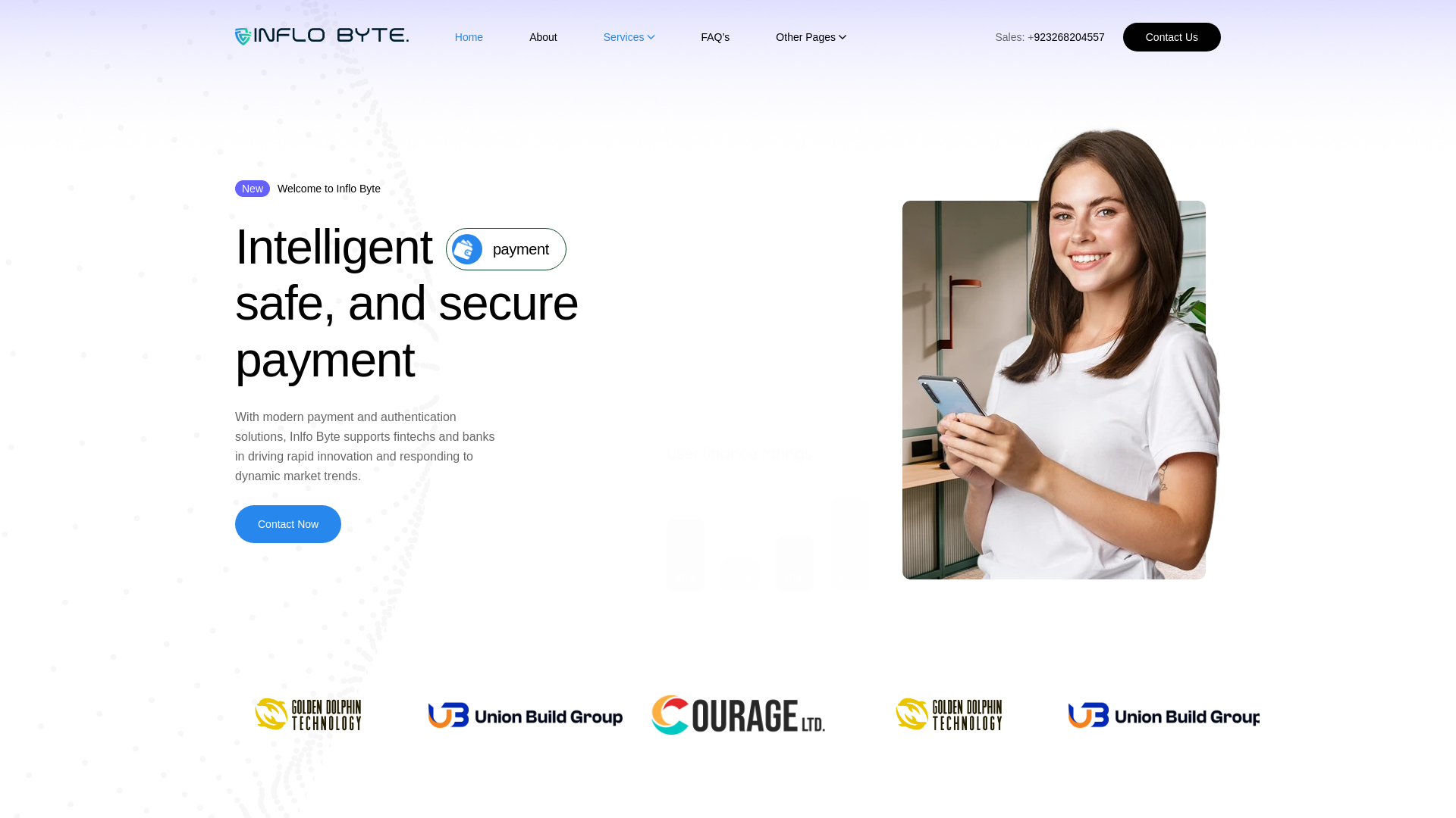 website screenshot of https://inflobyte.com