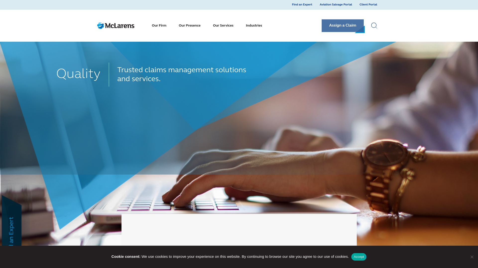 website screenshot of http://www.mclarens.com/