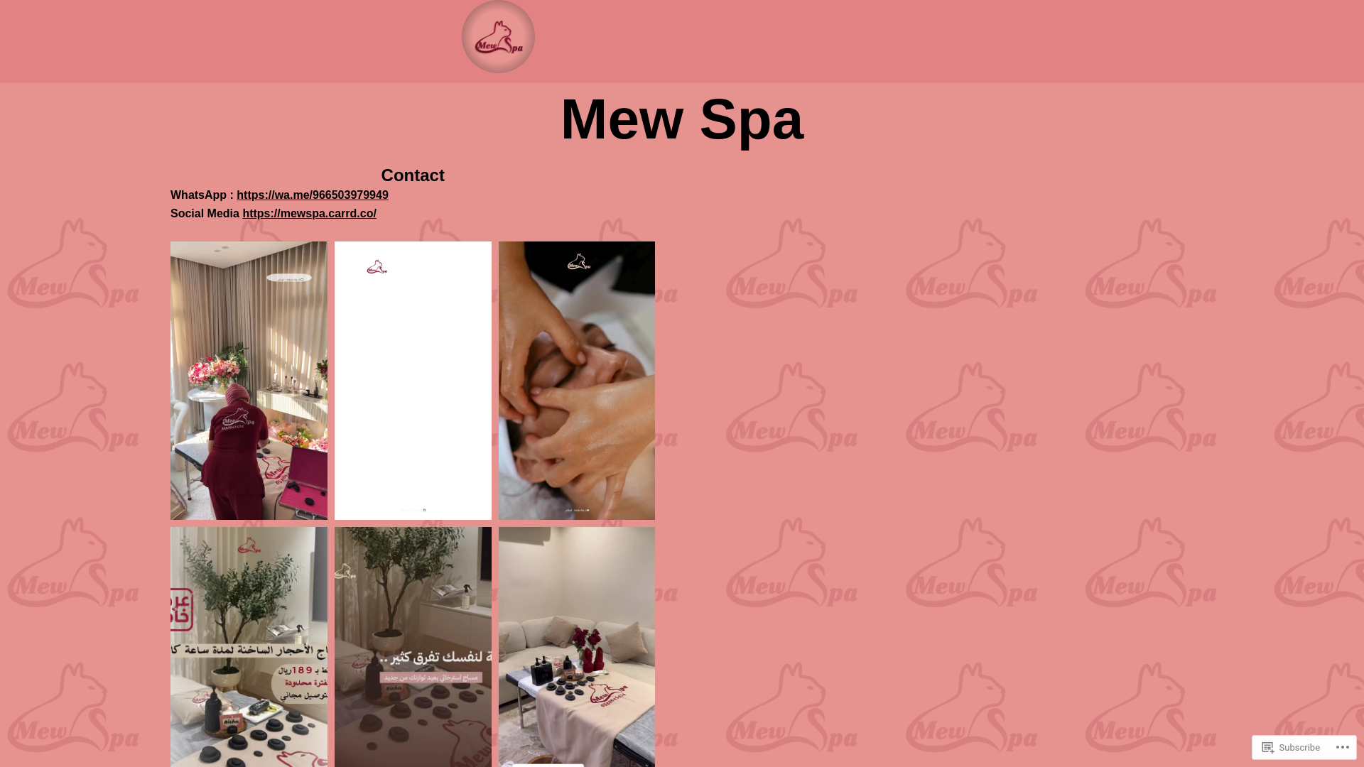 website screenshot of https://mewspa.beauty/