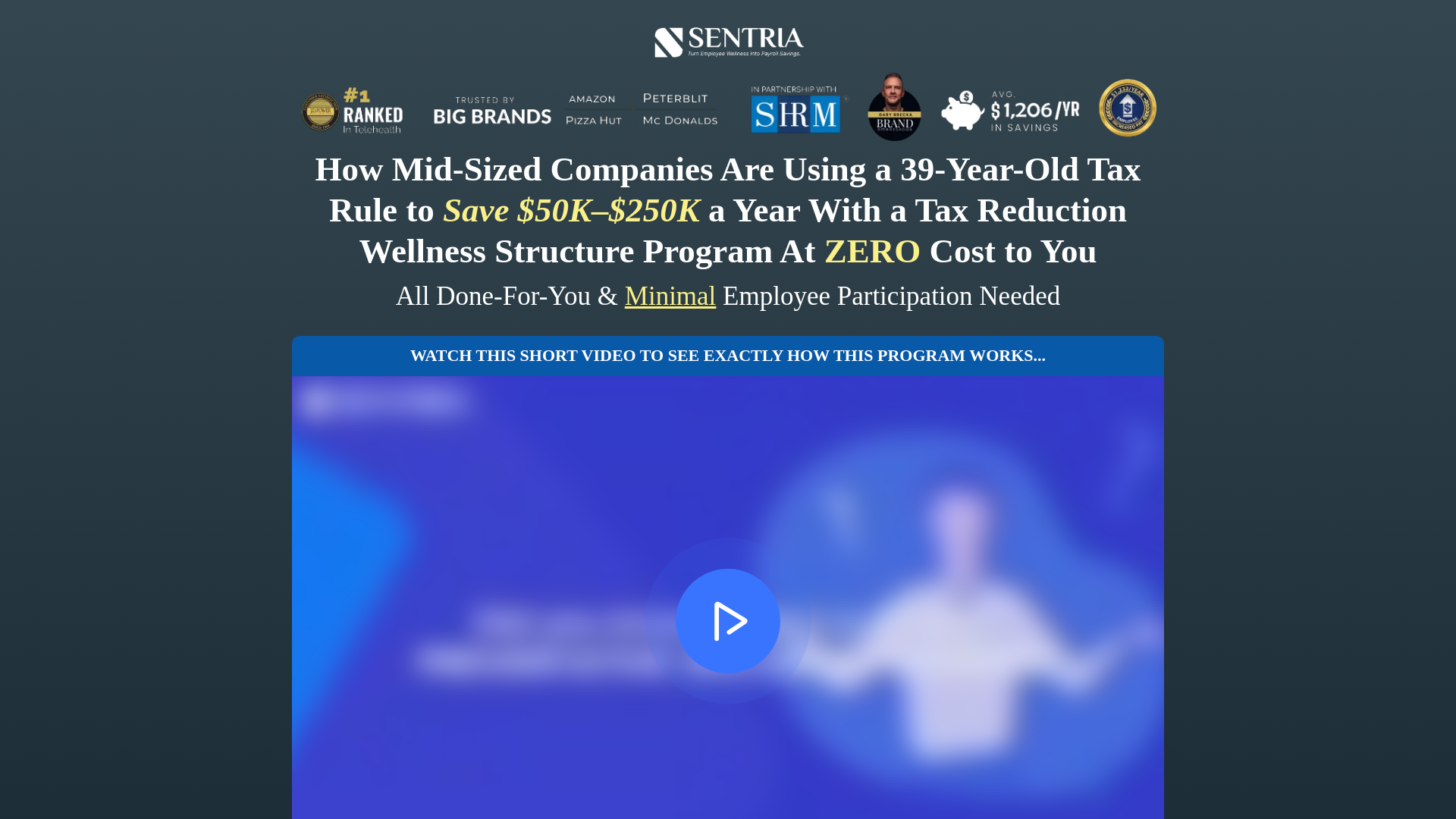 website screenshot of https://getsentria.com