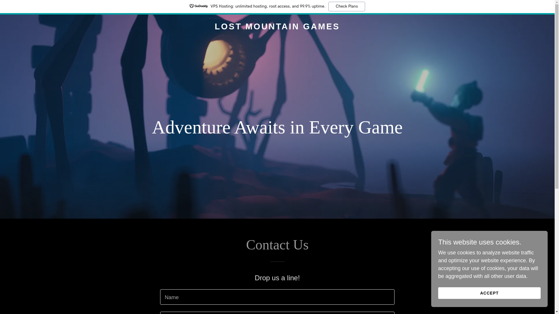 website screenshot of https://lostmountain.games/
