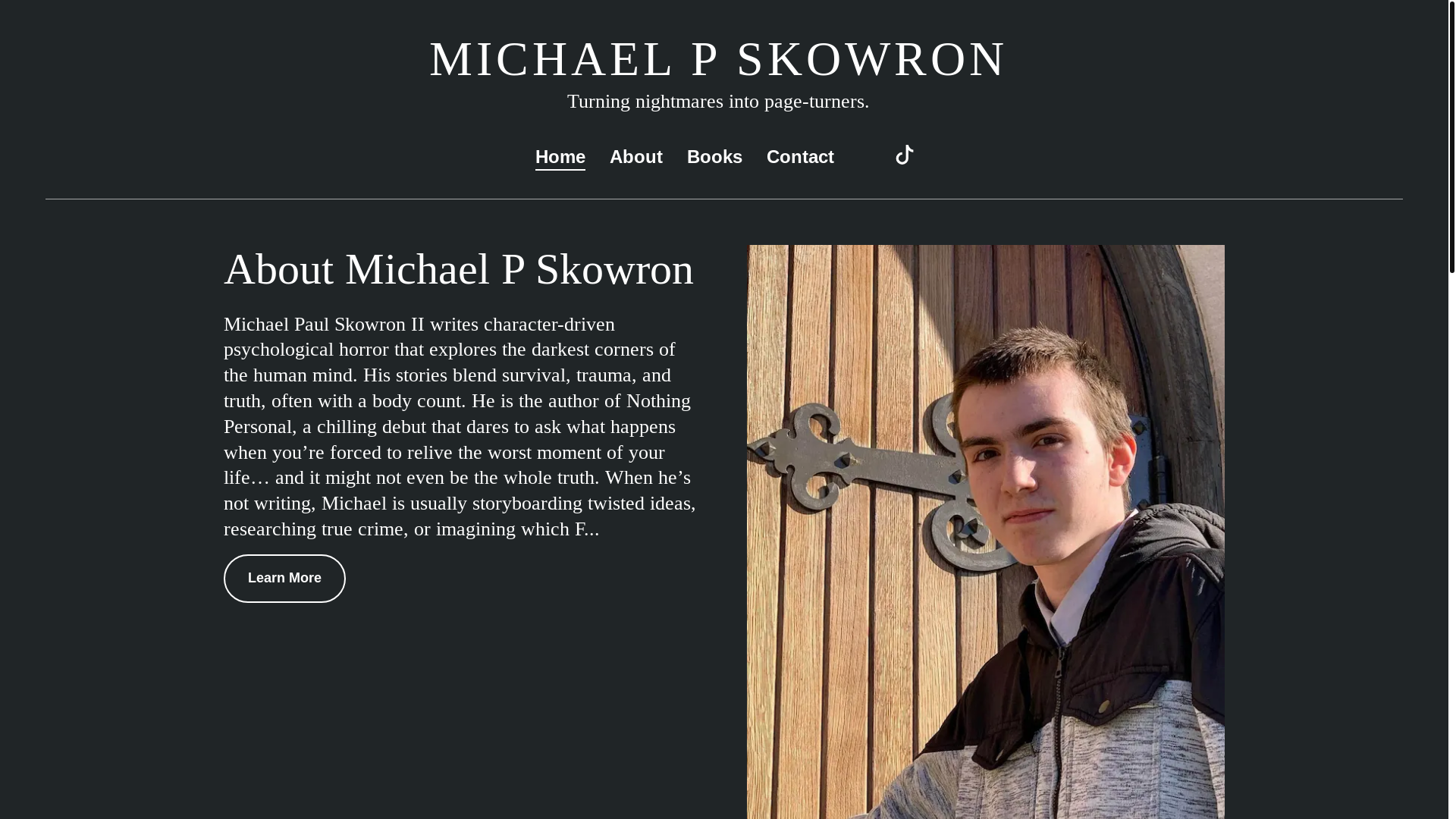 website screenshot of https://michaelpskowronbooks.com/