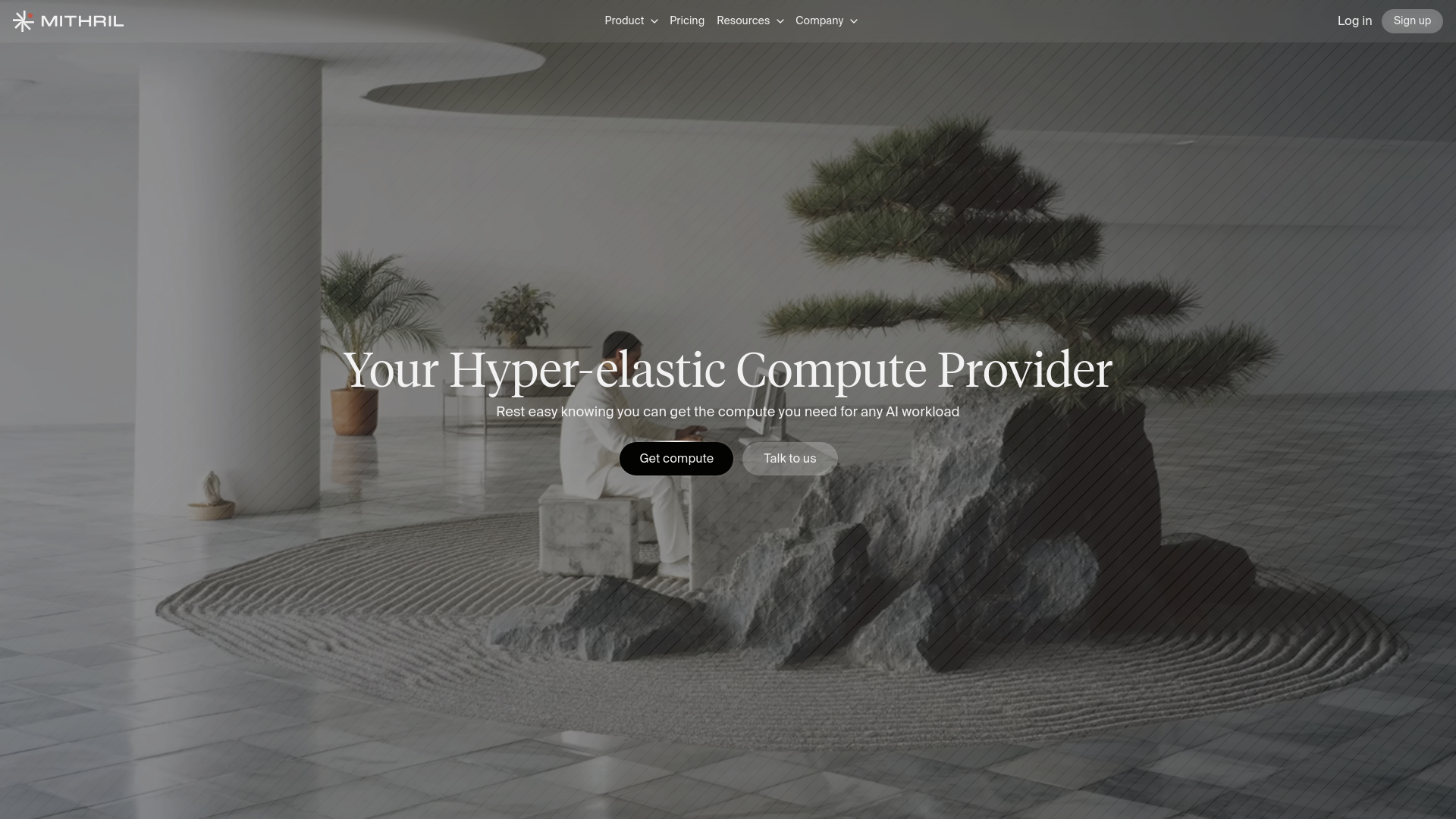 website screenshot of https://startmithril.com