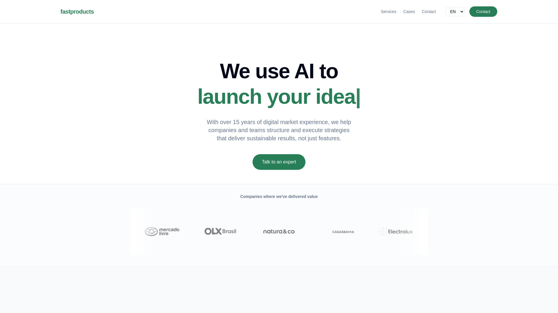 website screenshot of https://fastproduct.ai/