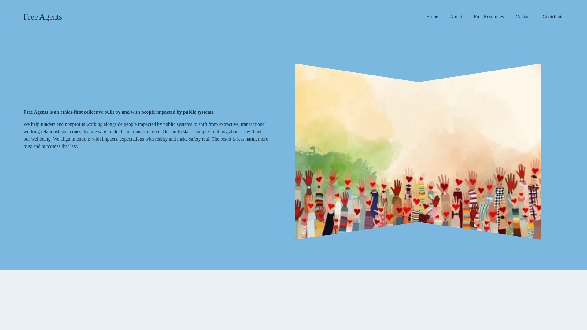 website screenshot of https://freeagentsunited.com