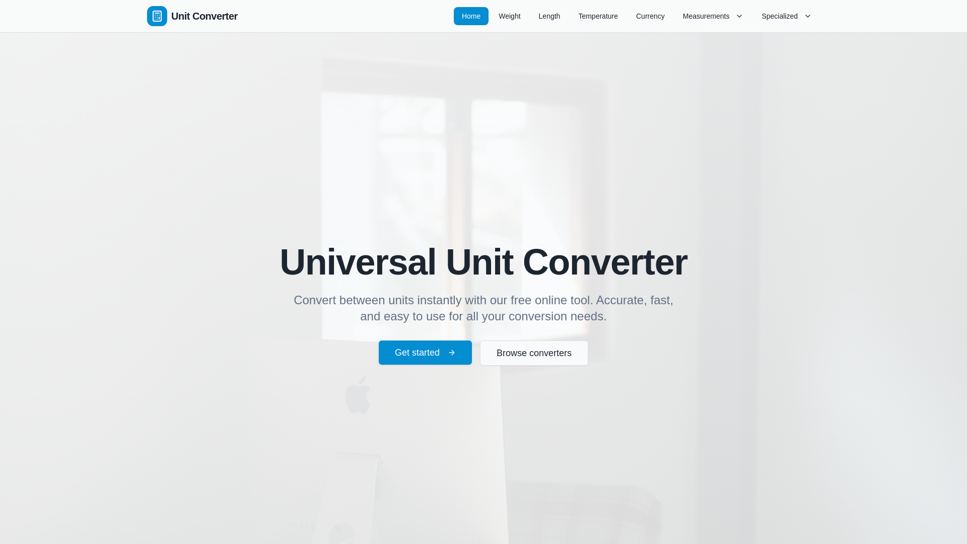 website screenshot of https://unitconvertercode.com/