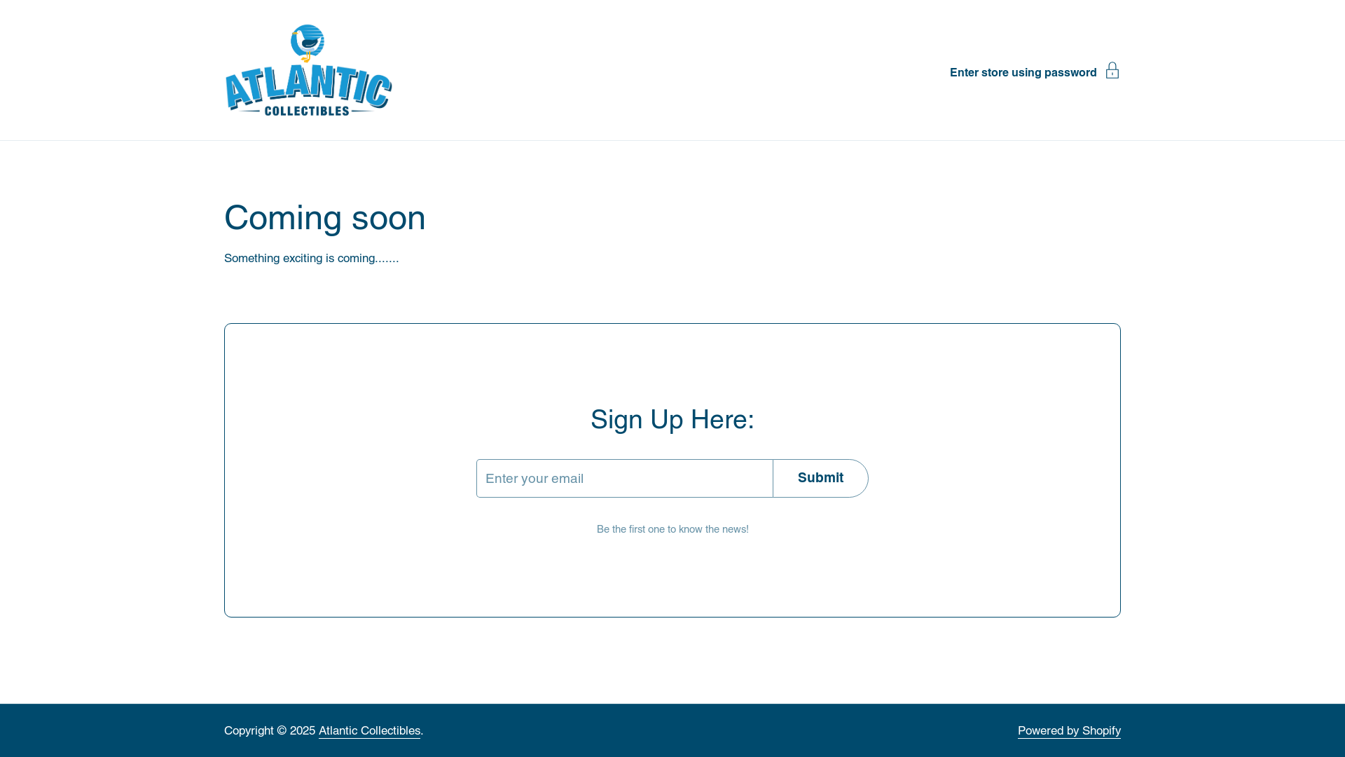 website screenshot of https://atlanticcollectibles.co.uk/