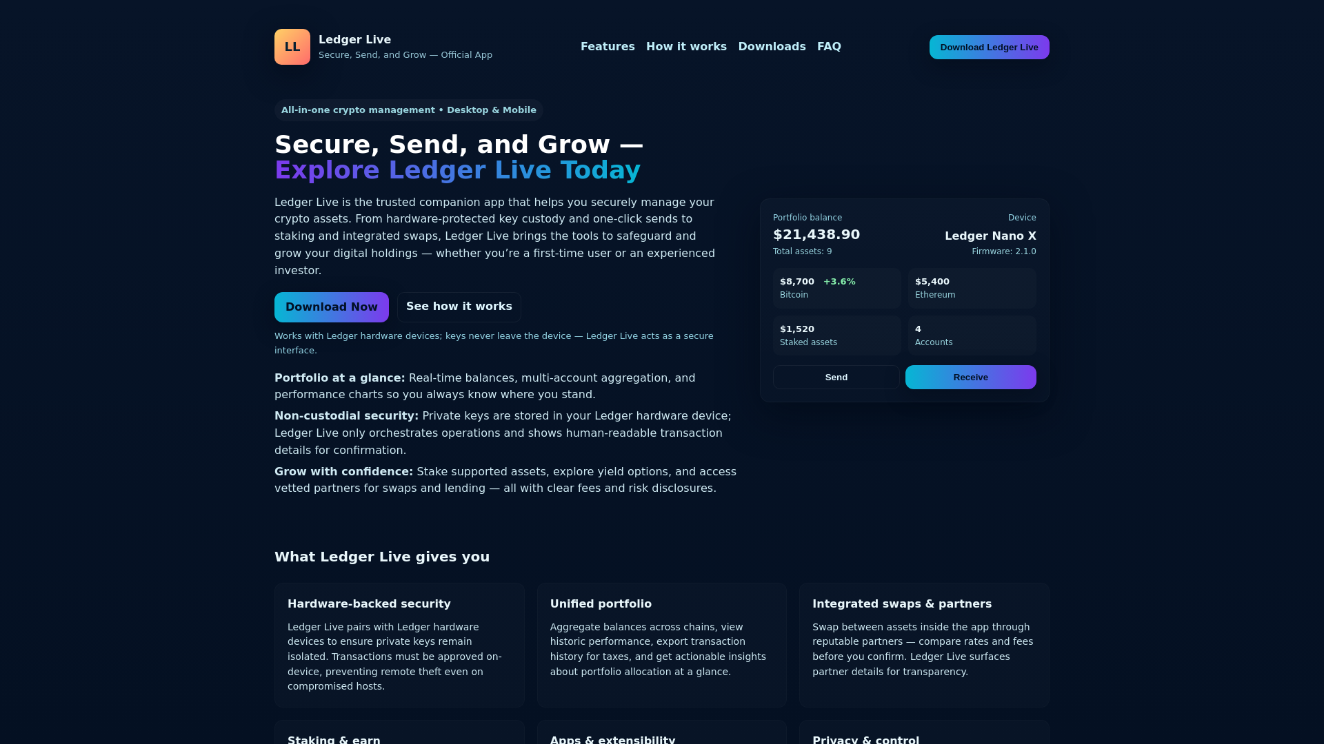 website screenshot of https://lleddger-live.pages.dev