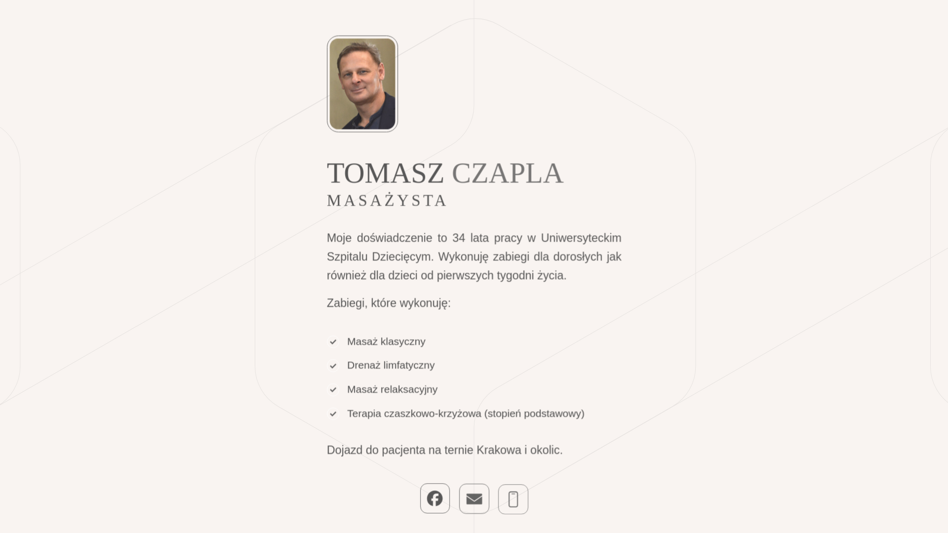 website screenshot of https://tomaszczapla.pl/