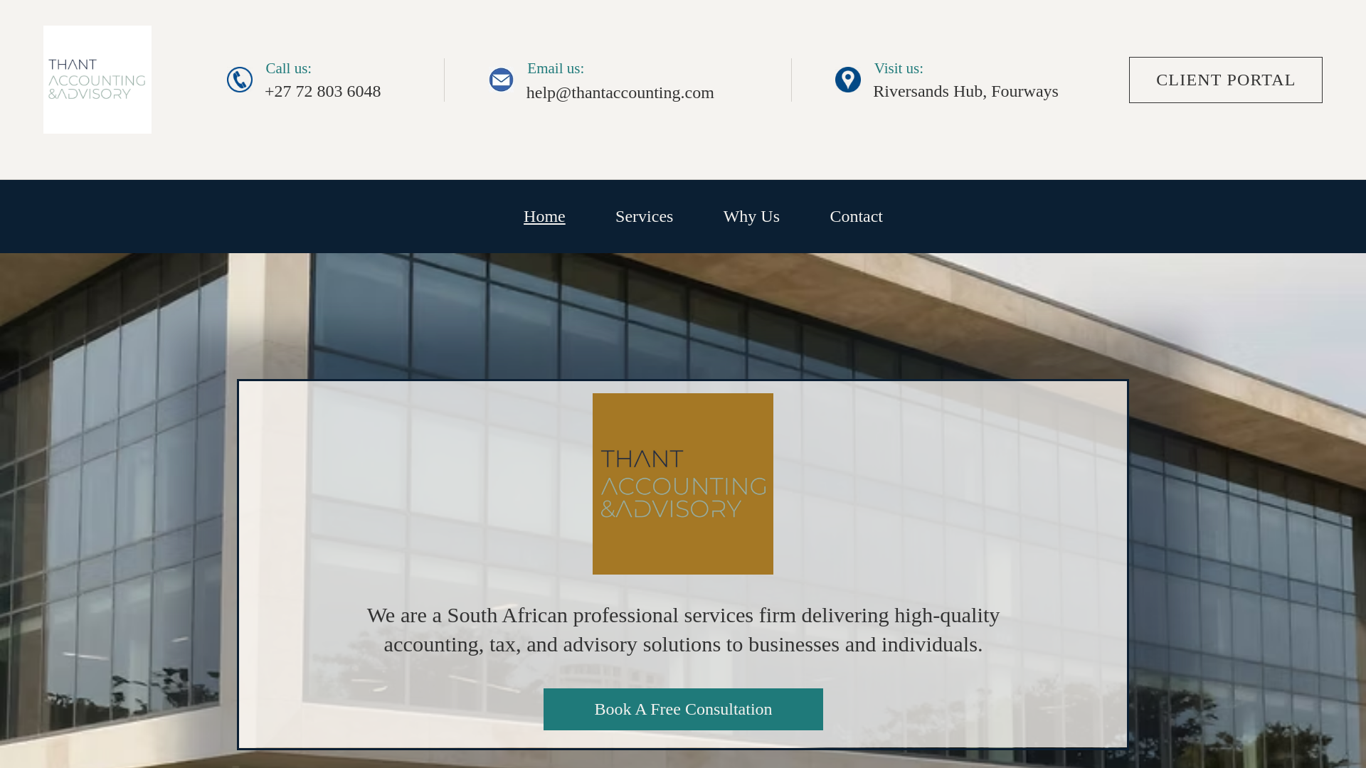 website screenshot of https://thantaccounting.com/