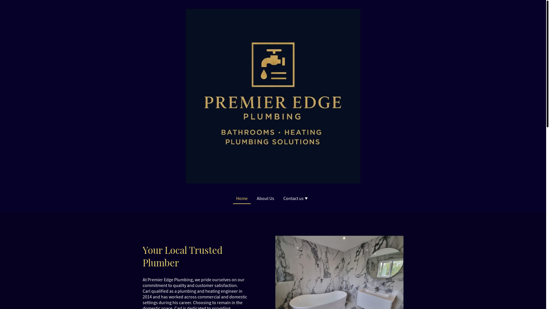 website screenshot of https://premieredgeplumbing.co.uk/