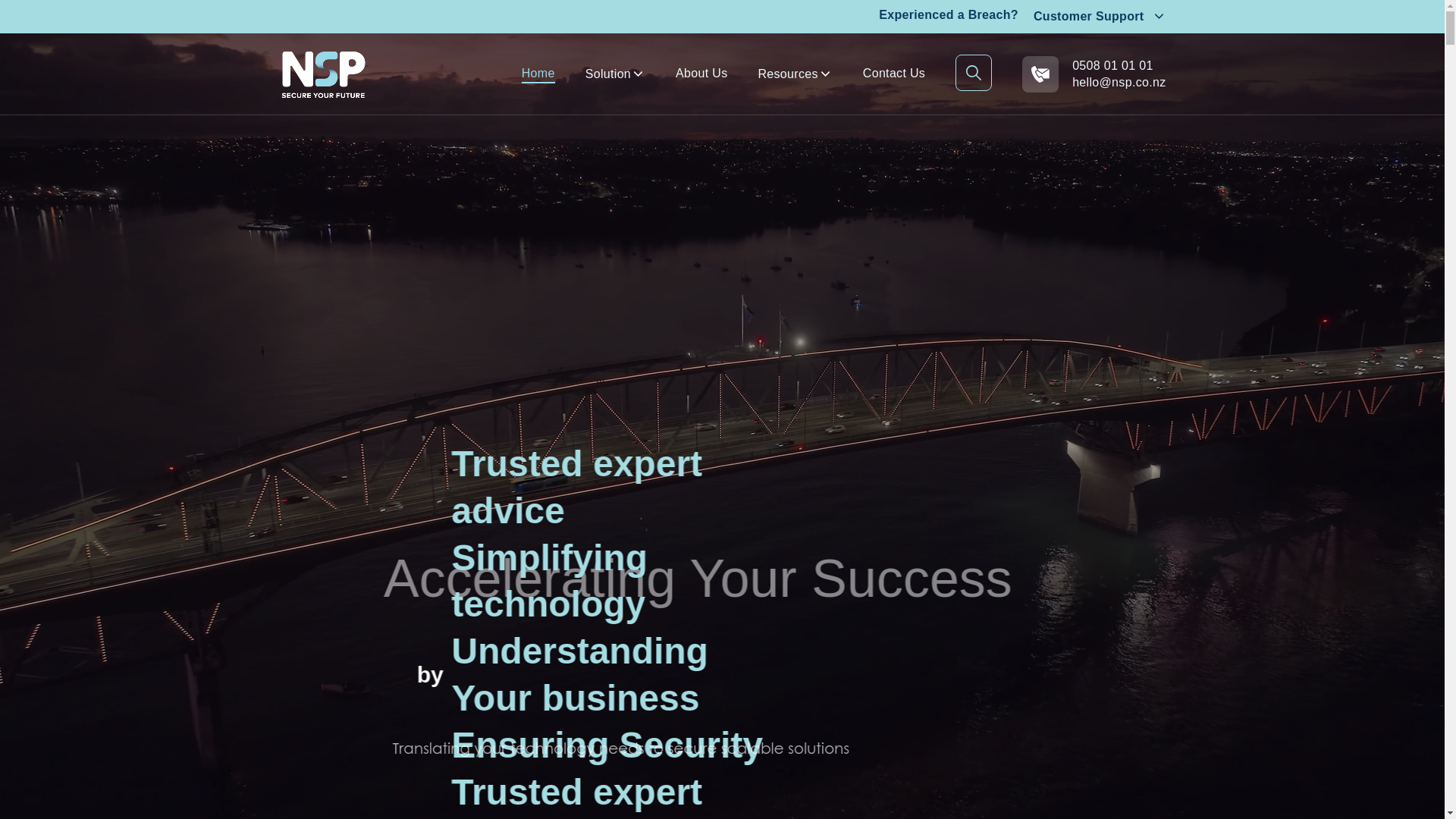 website screenshot of https://www.nsp.co.nz