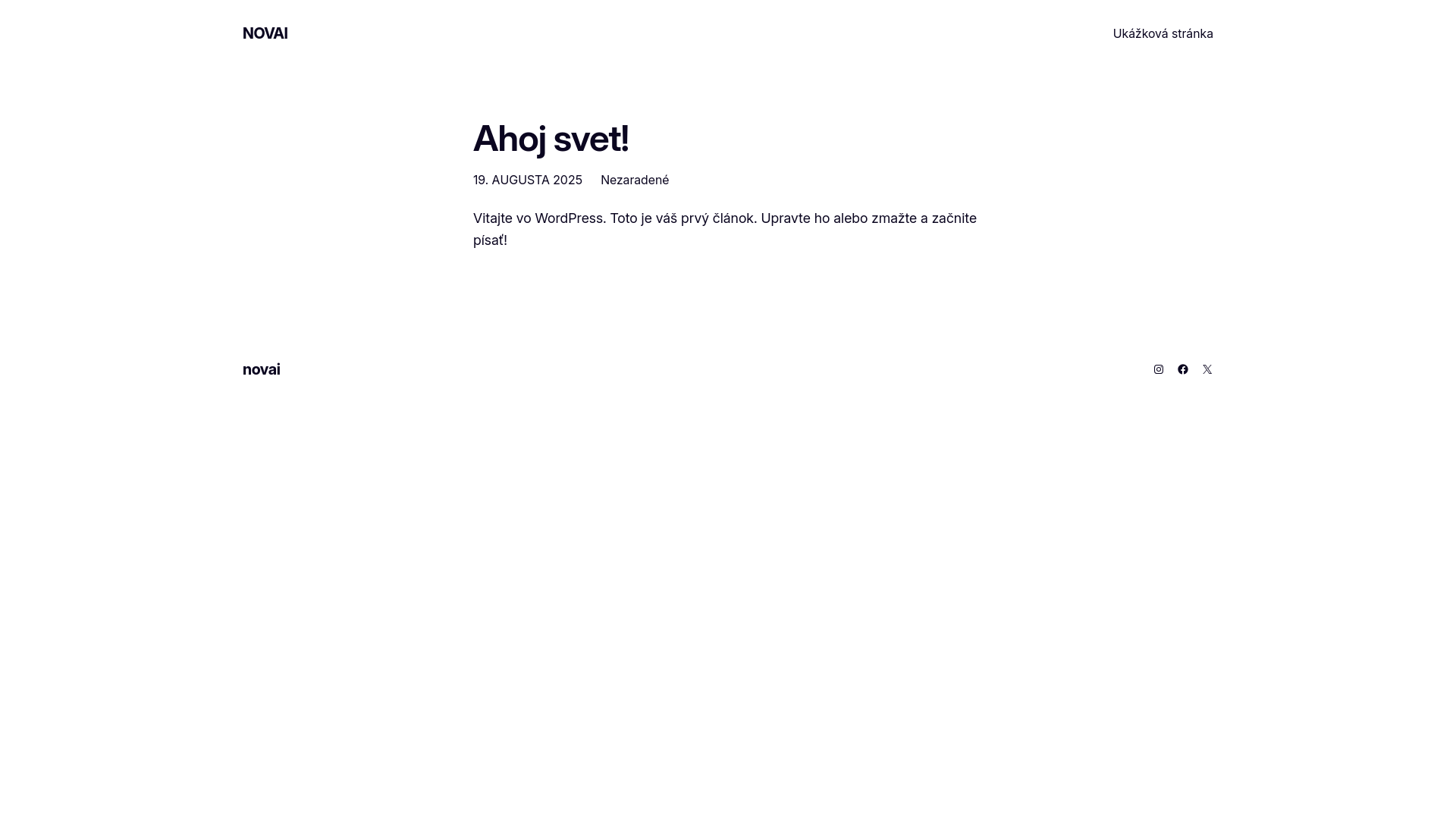 website screenshot of https://novai.sk/