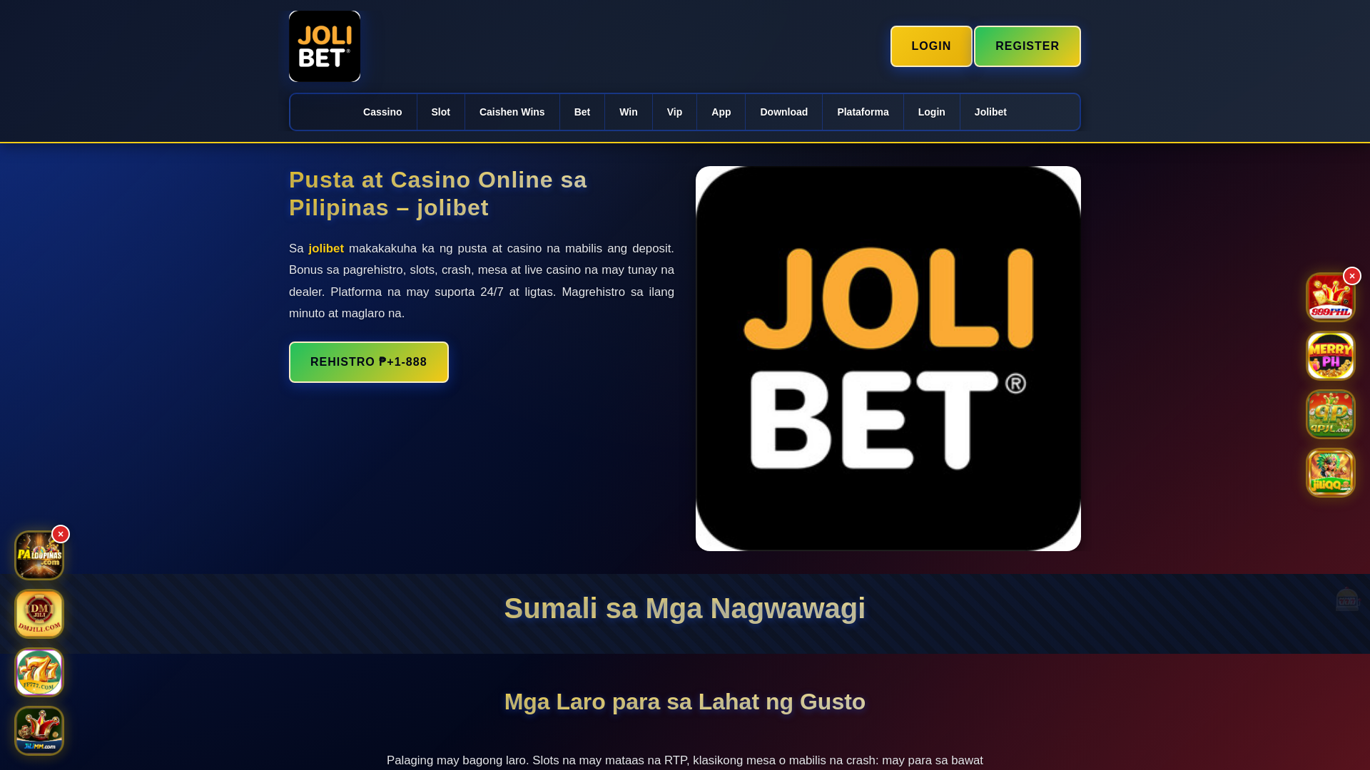 website screenshot of https://jolibetbingo.com/