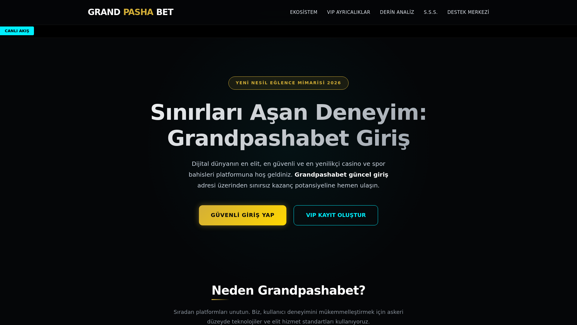 website screenshot of https://grandpashabet.tek-stabilgiris.com