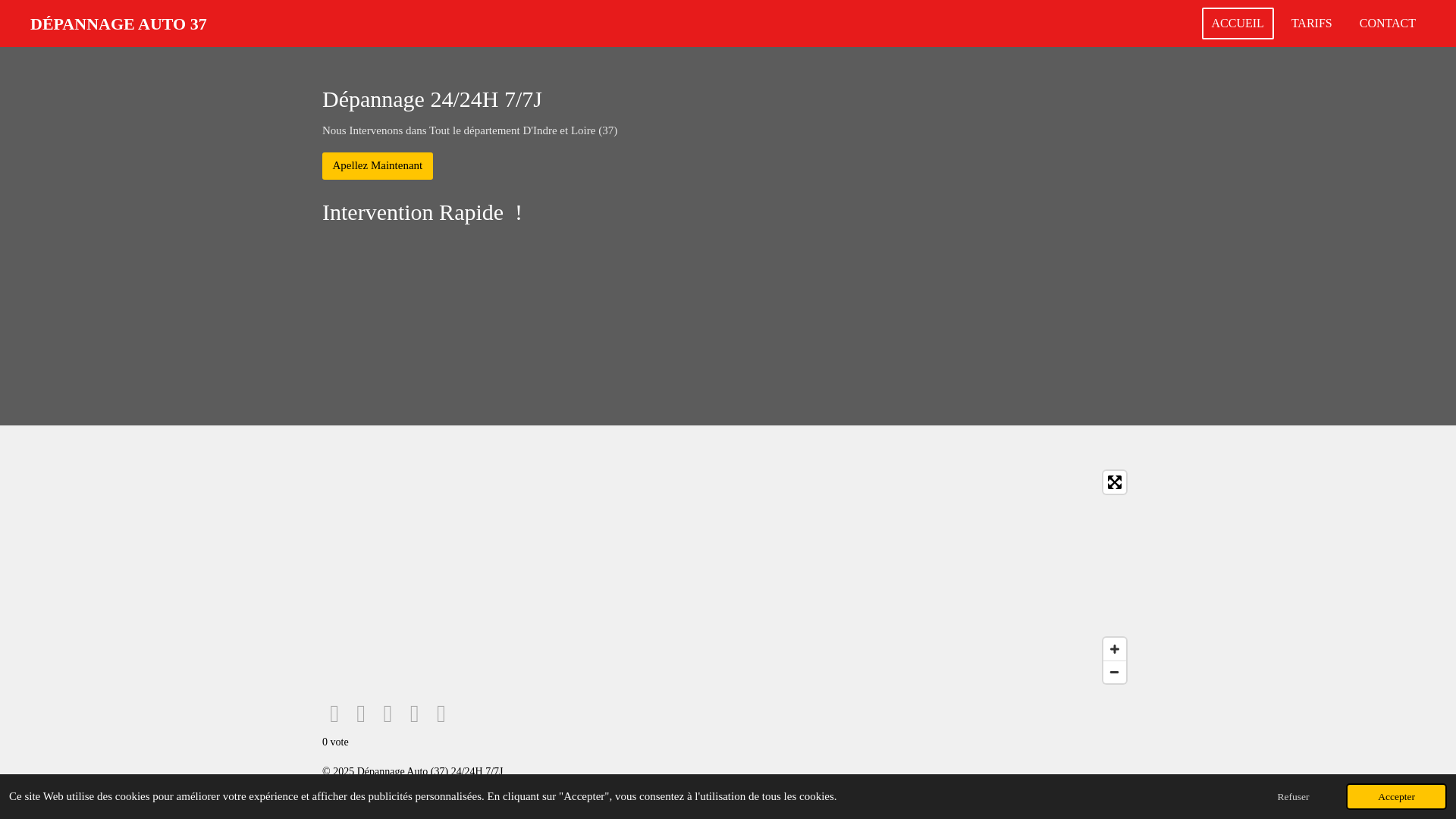 website screenshot of https://depannage-auto-37.fr/
