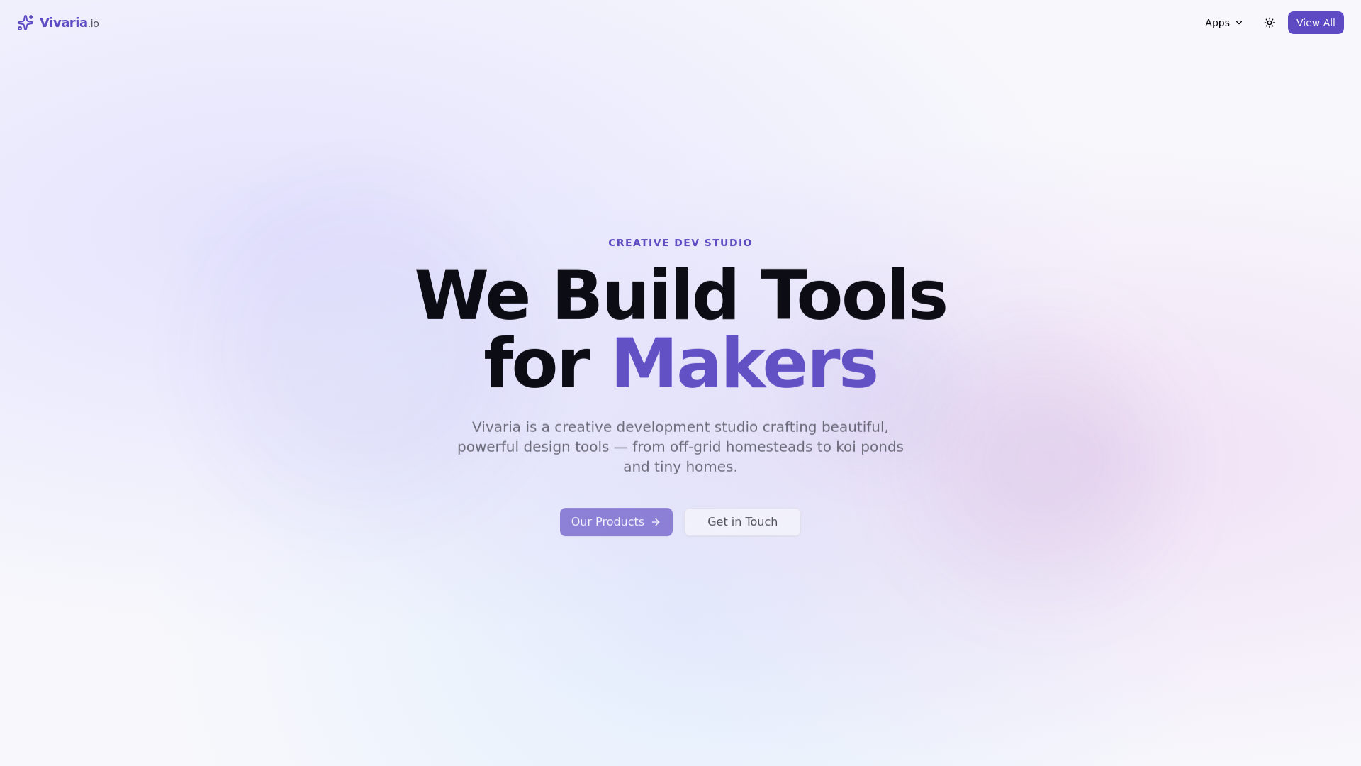 website screenshot of https://vivaria.io/