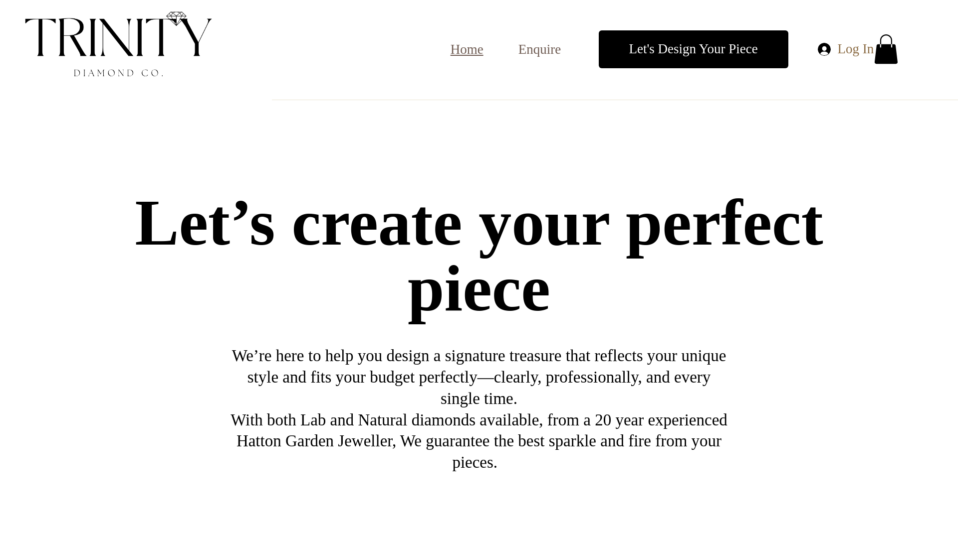 website screenshot of https://trinitydiamond.co.uk/