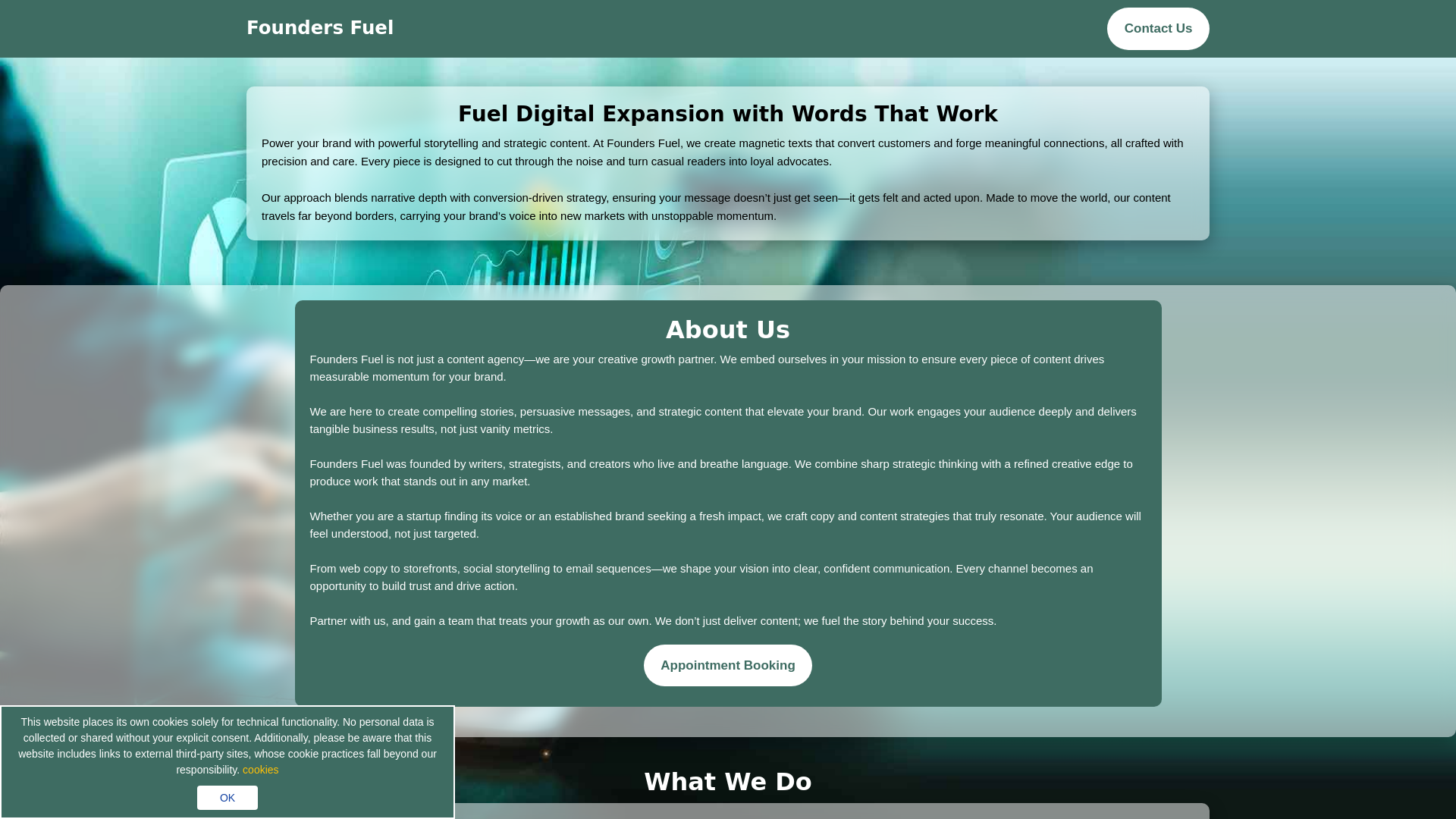 website screenshot of https://foundersfuel.world/
